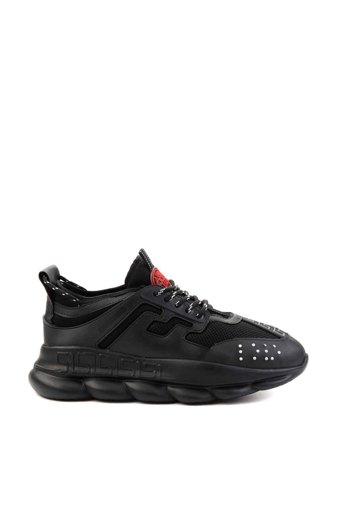 Siyah/Siyah File Erkek Sneaker