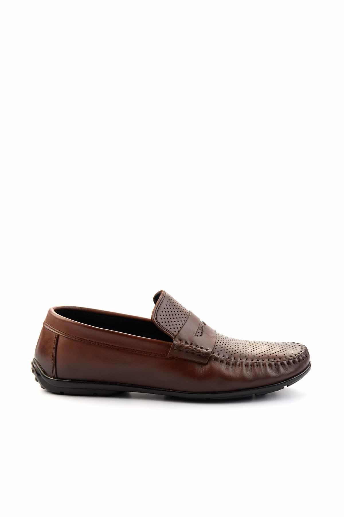 Taba Hakiki Deri Erkek Loafer Ayakkabı E01734024003