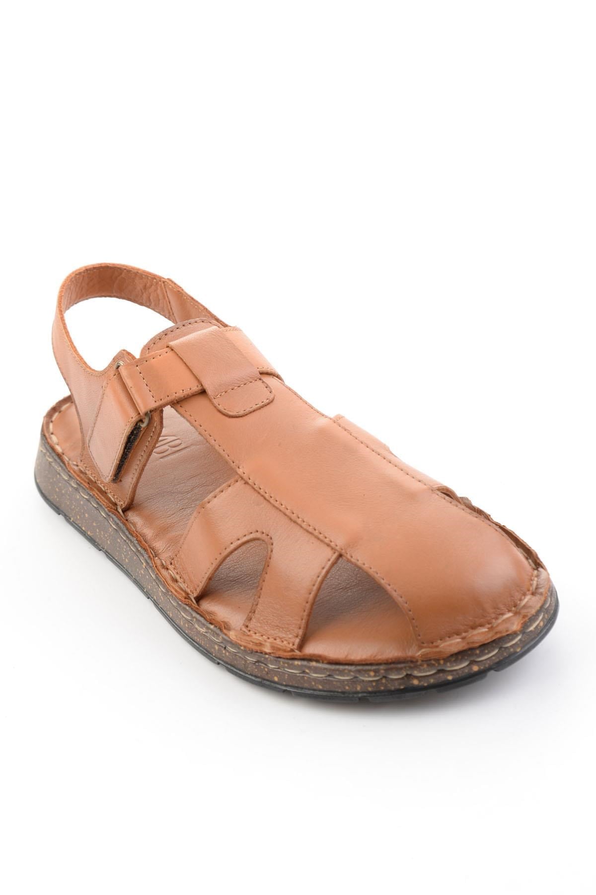 Taba Hakiki Deri Erkek Sandalet E05433010303