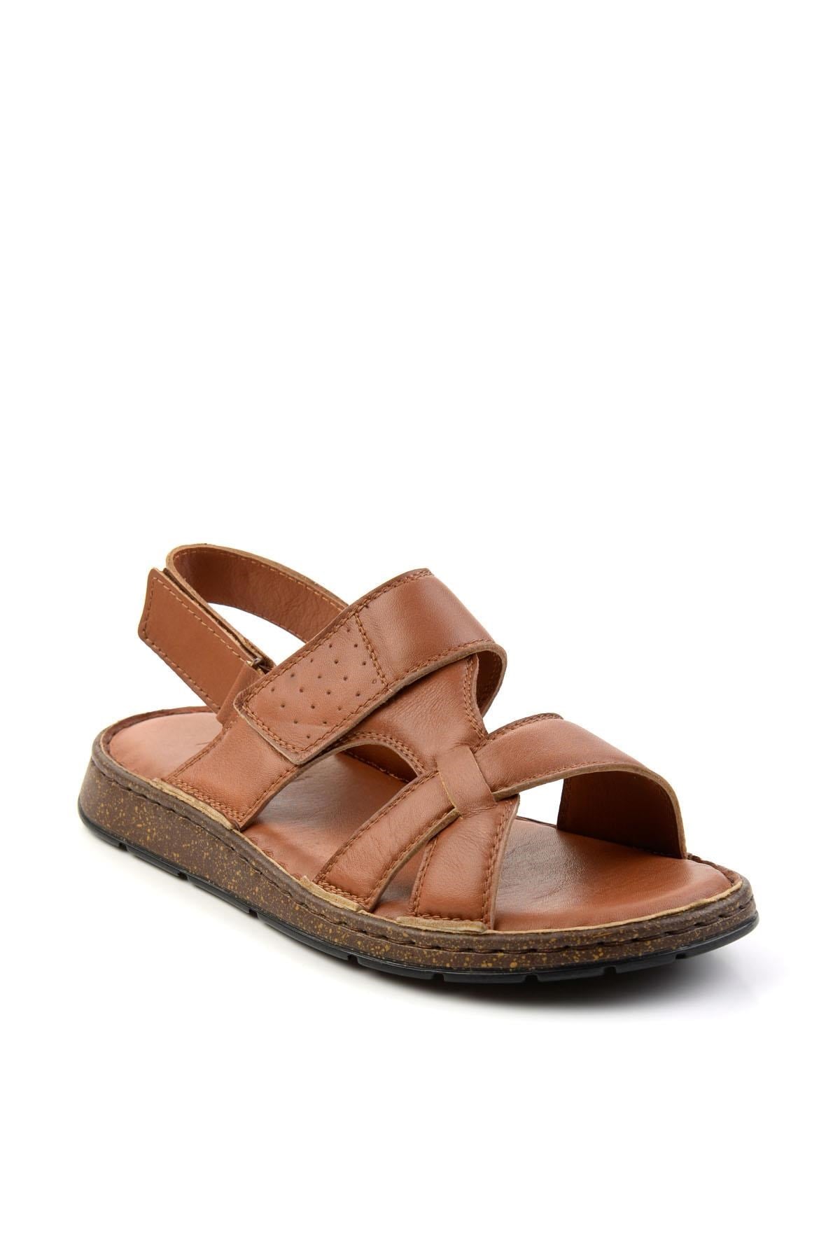 Taba Hakiki Deri Erkek Sandalet E05433010643