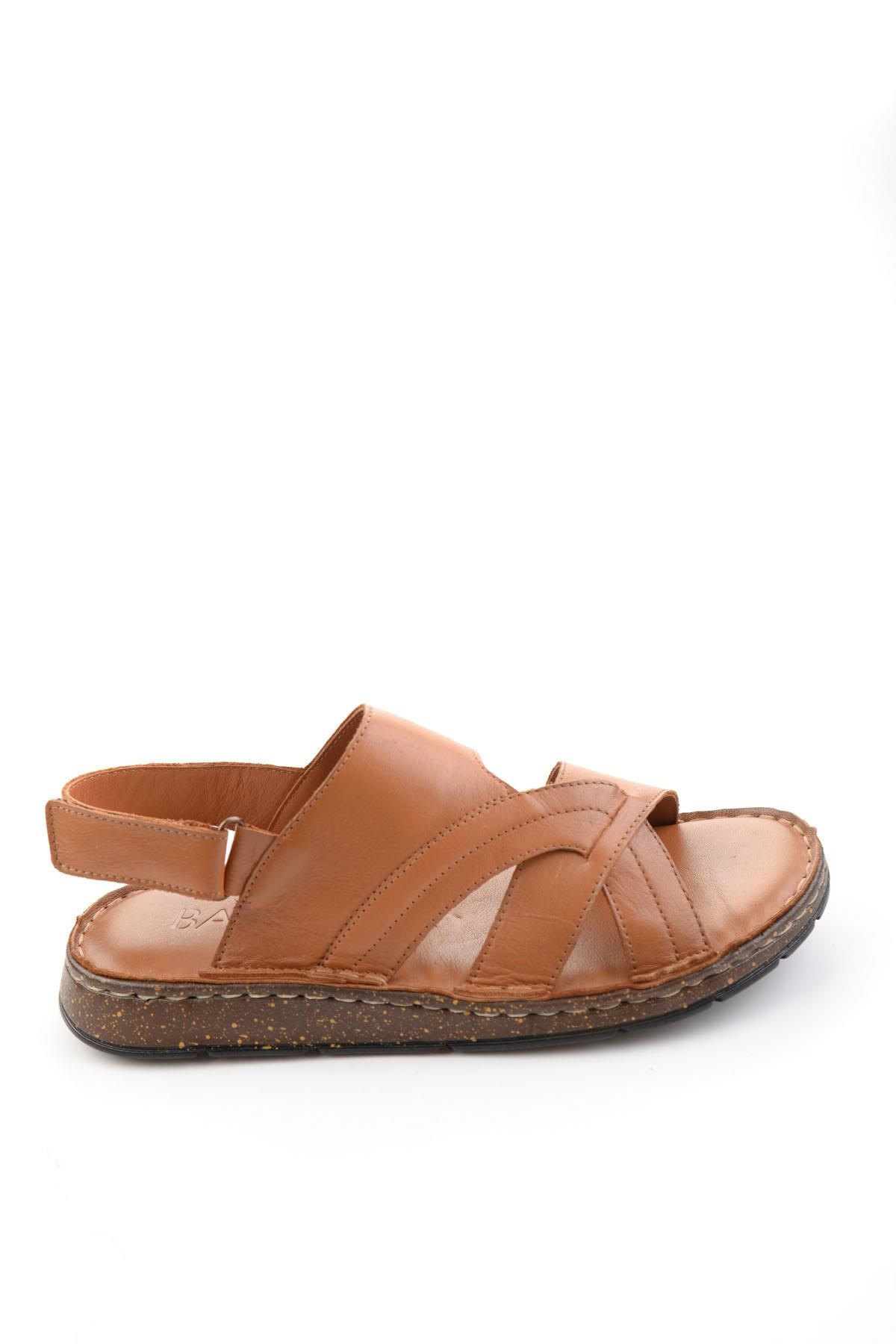 Taba Hakiki Deri Erkek Sandalet E05433011903
