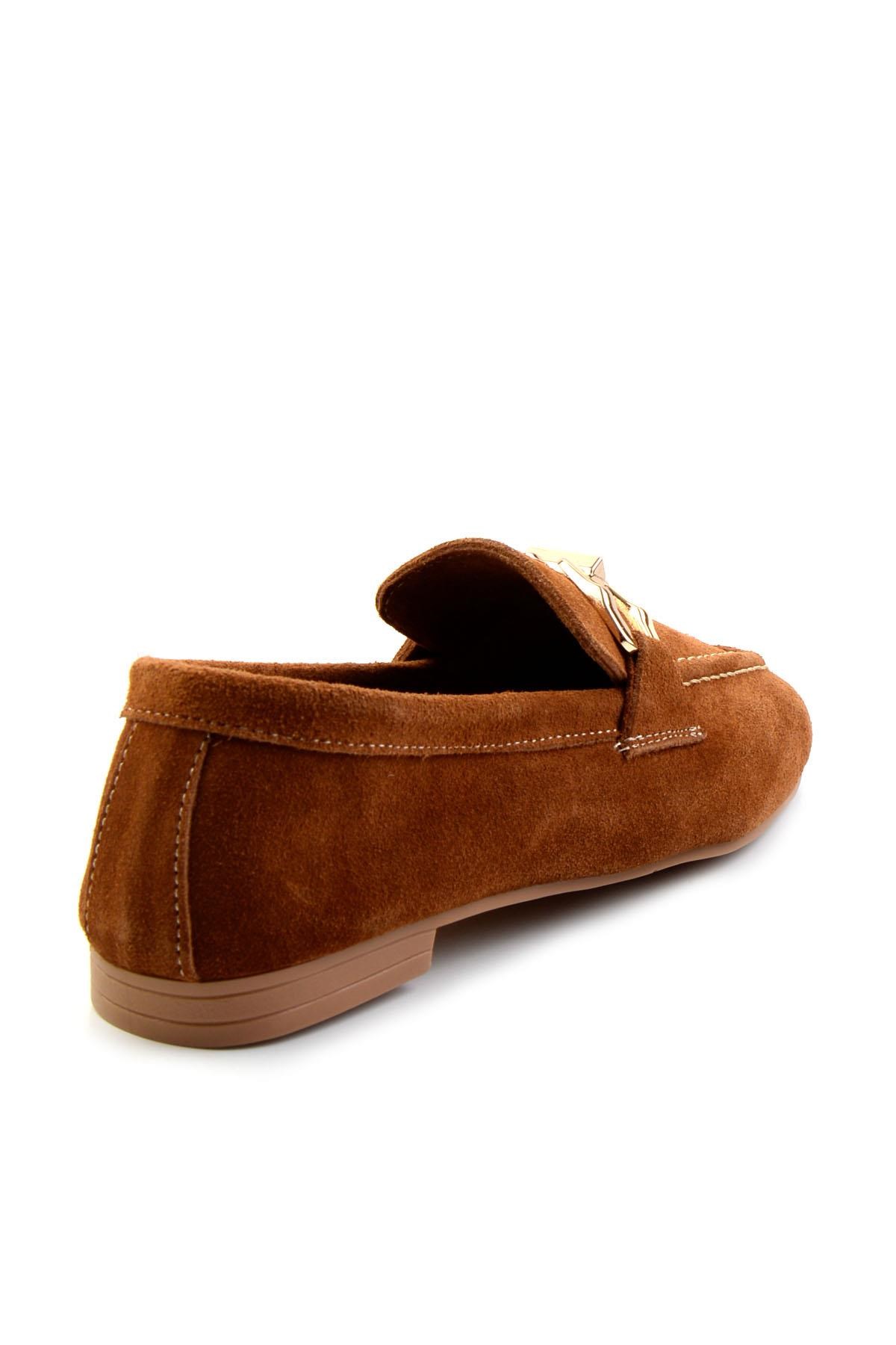 Taba Hakiki Deri Kadın Loafer Ayakkabı K01763071002