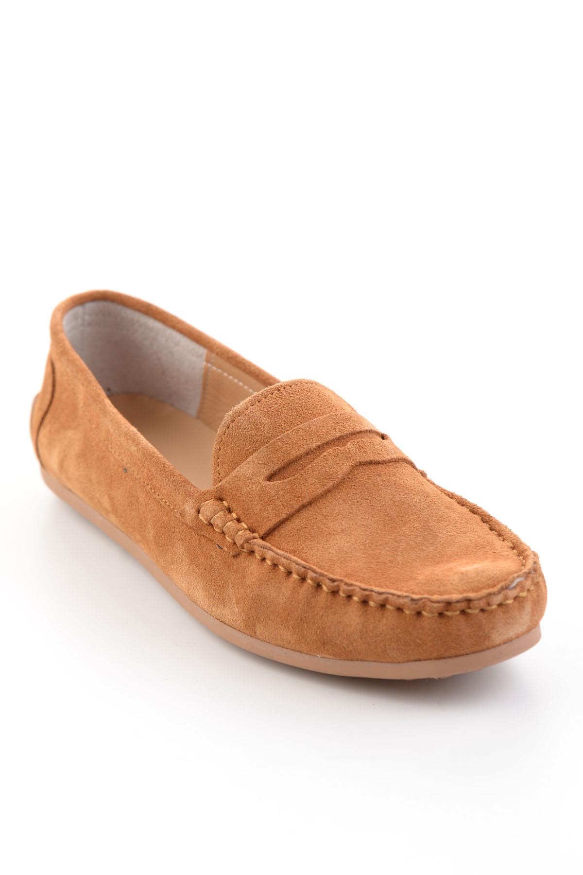 Taba Hakiki Deri Kadın Loafer Ayakkabı K01045035702
