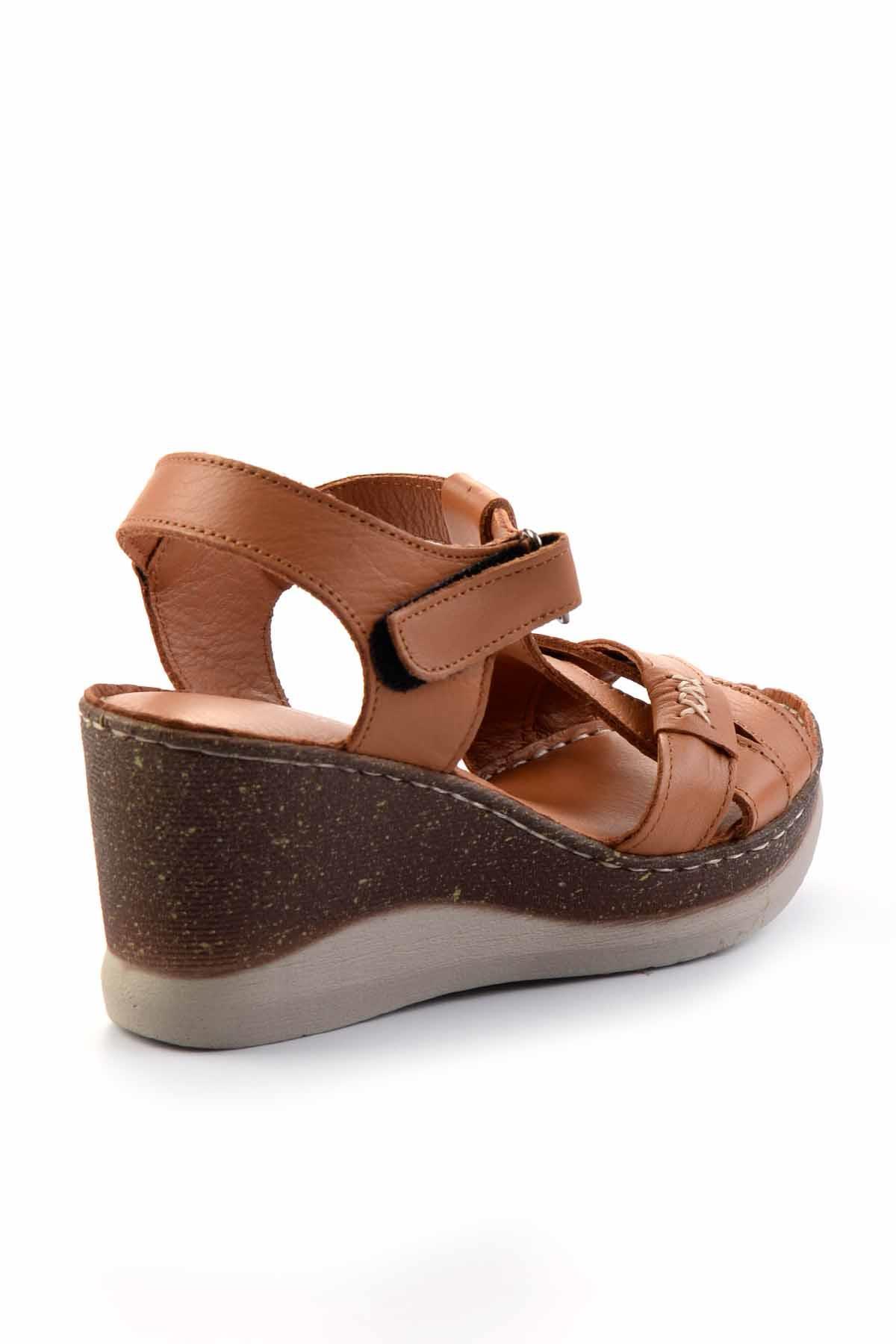 Taba Hakiki Deri Kadın Sandalet K05763091003