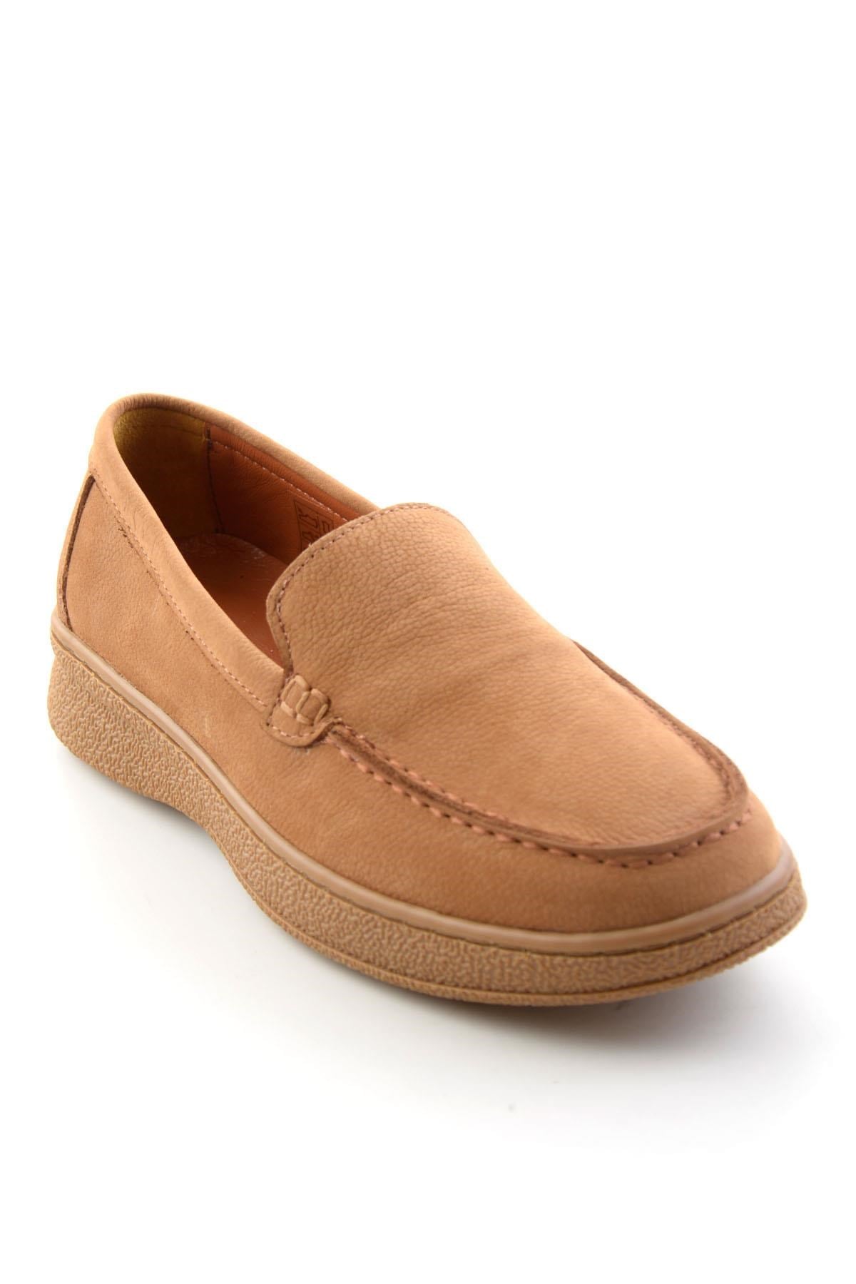 Taba Nubuk Hakiki Deri Kadın Loafer Ayakkabı K01007979401