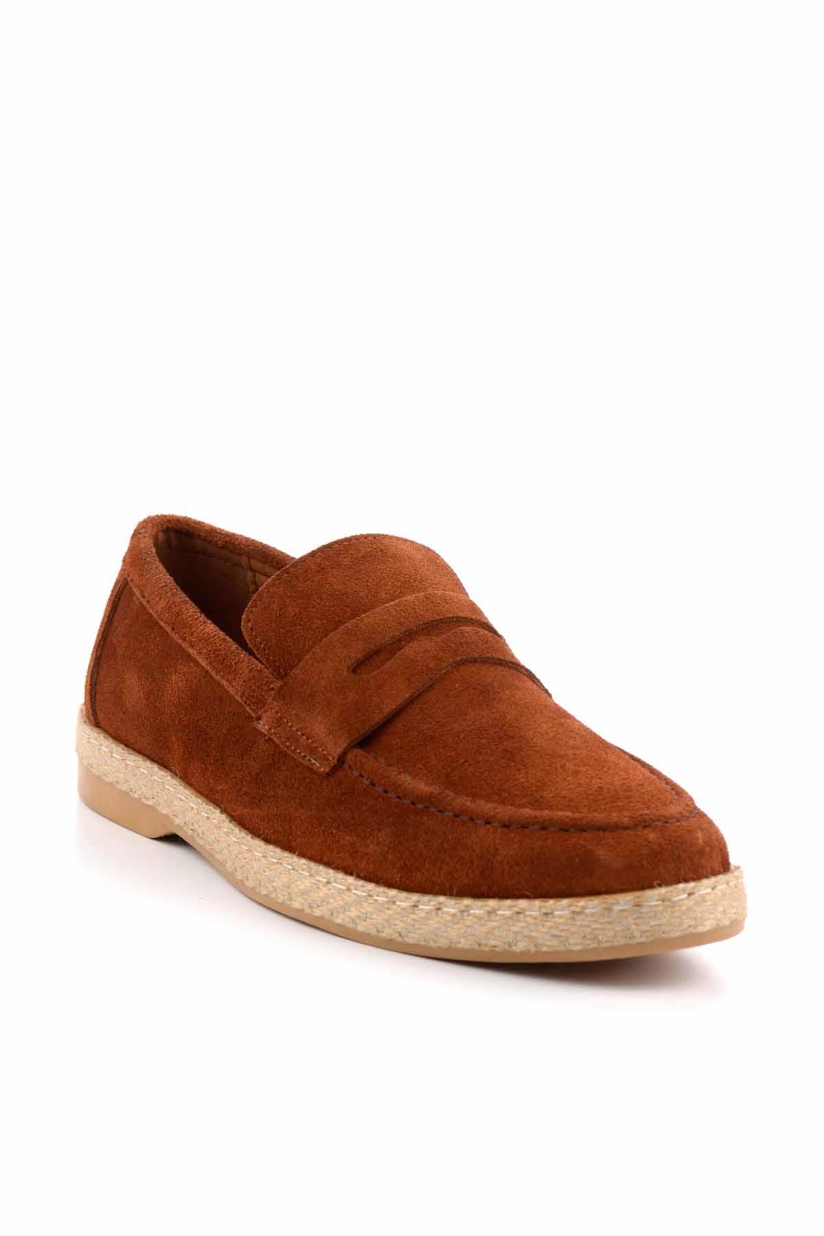 Taba Süet Hakiki Deri Erkek Loafer Ayakkabı E01902459802