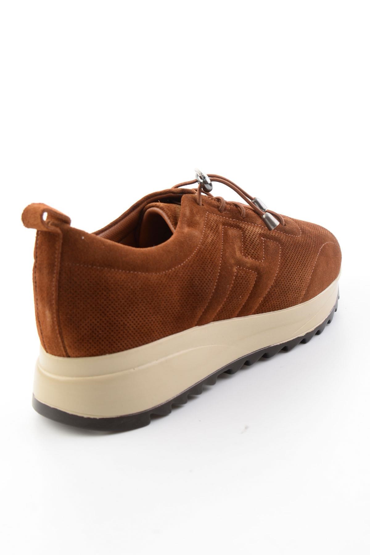 Taba Süet Hakiki Deri Kadın Sneaker K01756709302