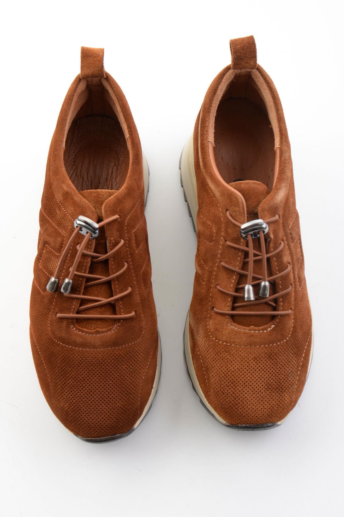 Taba Süet Hakiki Deri Kadın Sneaker K01756709302