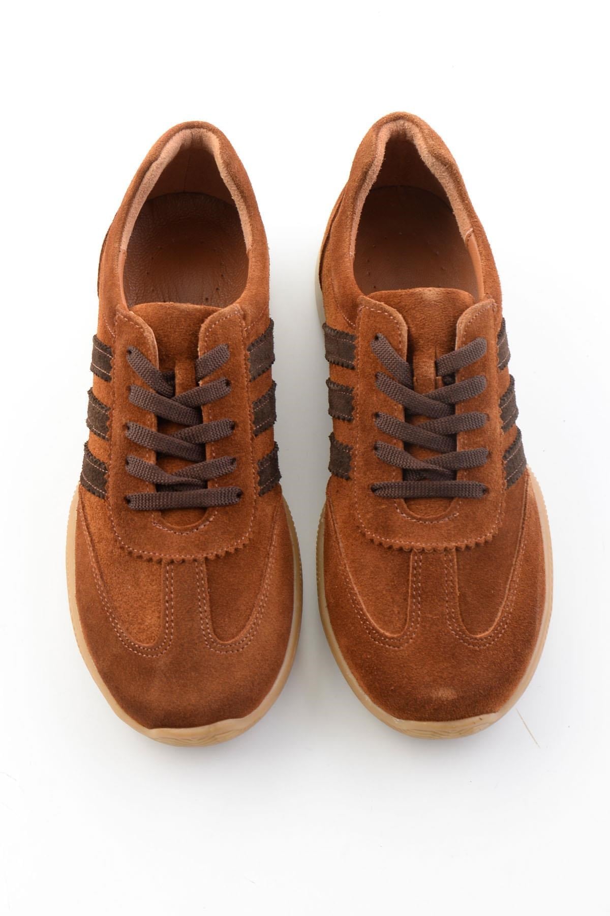 Taba Süet Hakiki Deri Kadın Sneaker K01756705602