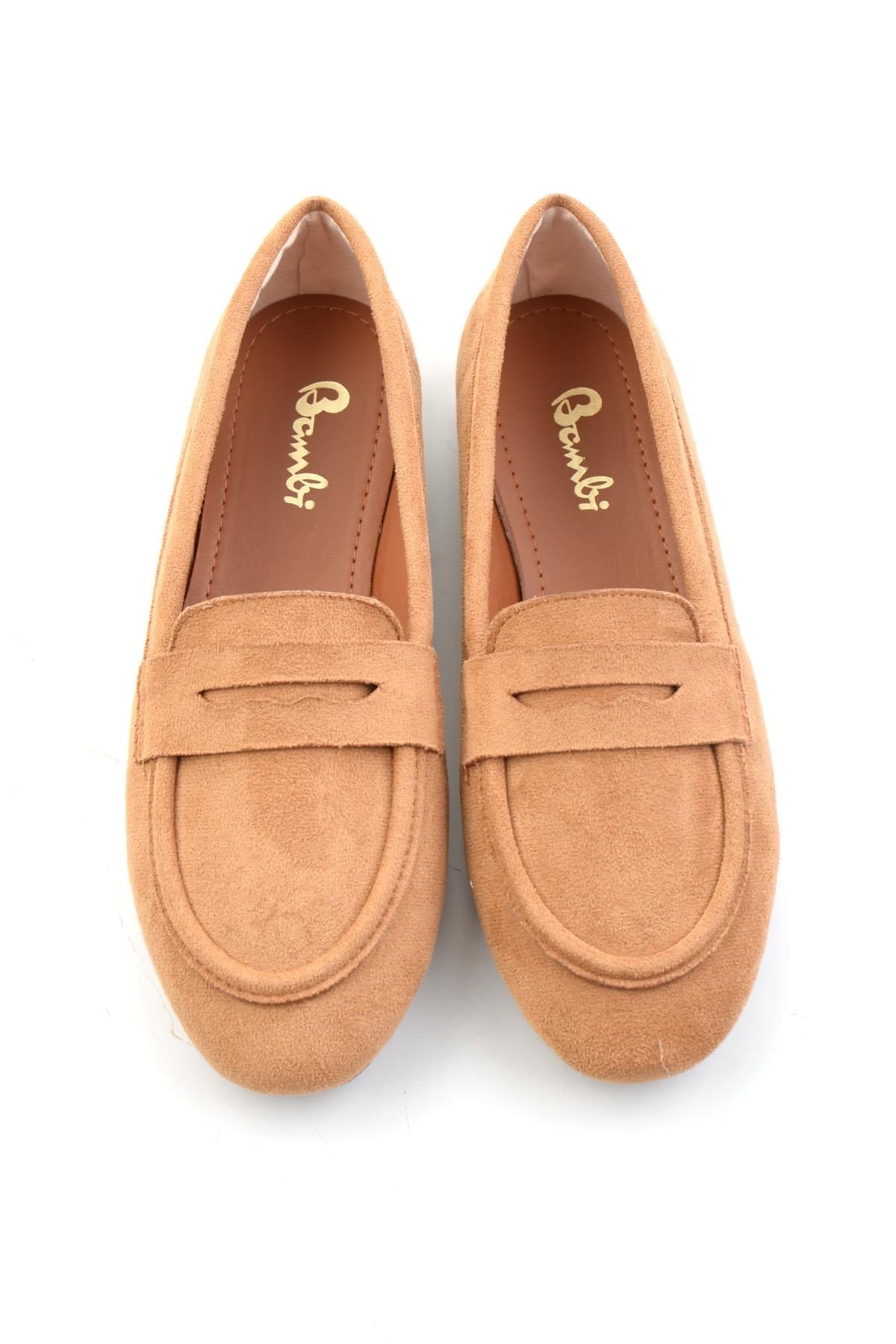 Taba Süet  Kadın Loafer Ayakkabı K01745877072