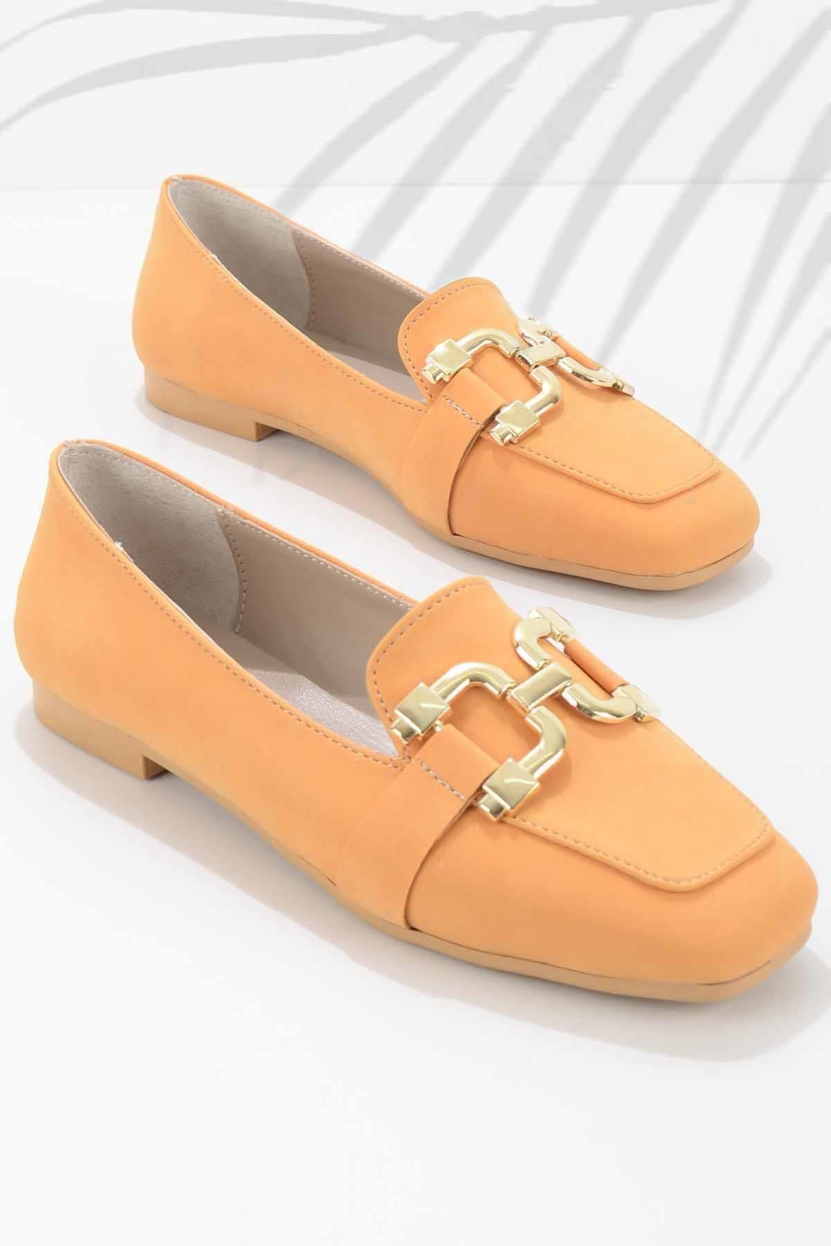 Turuncu Nubuk  Kadın Loafer Ayakkabı K01641166101