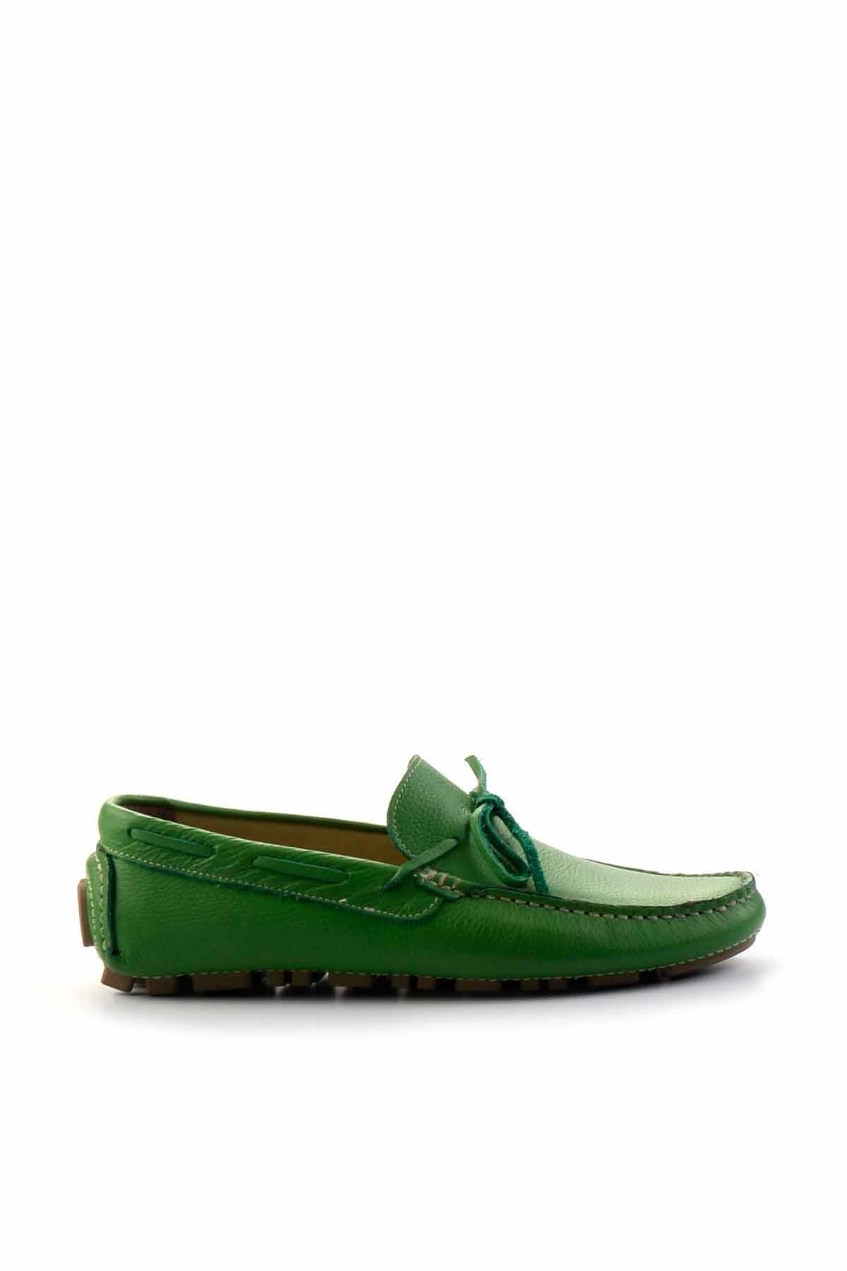 Yeşil Floter Hakiki Deri Erkek Loafer Ayakkabı E01395332140