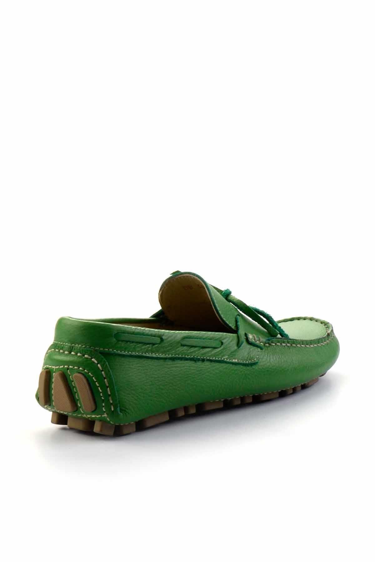 Yeşil Floter Hakiki Deri Erkek Loafer Ayakkabı E01395332140