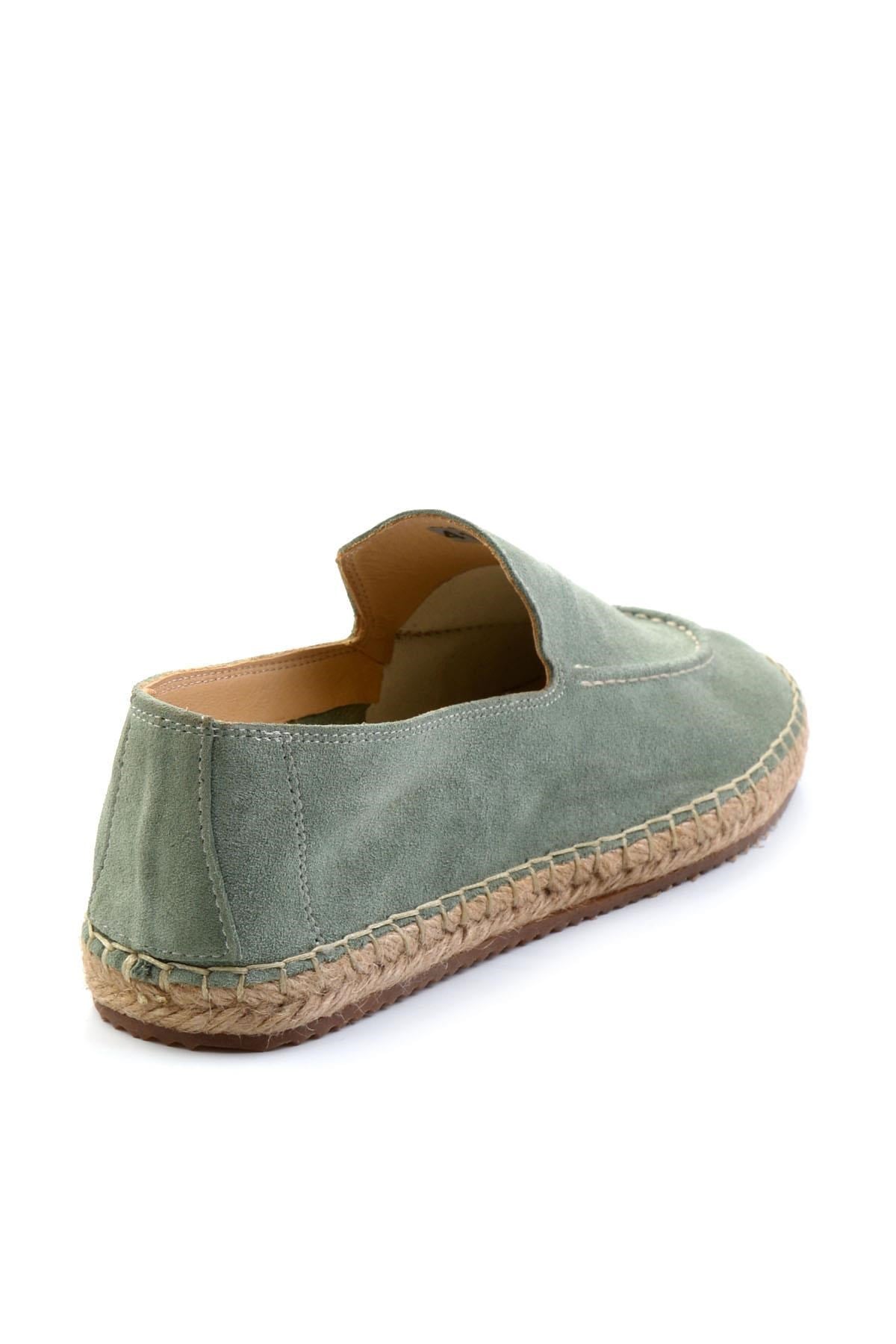 Yeşil Hakiki Deri Erkek Espadril E01558000102