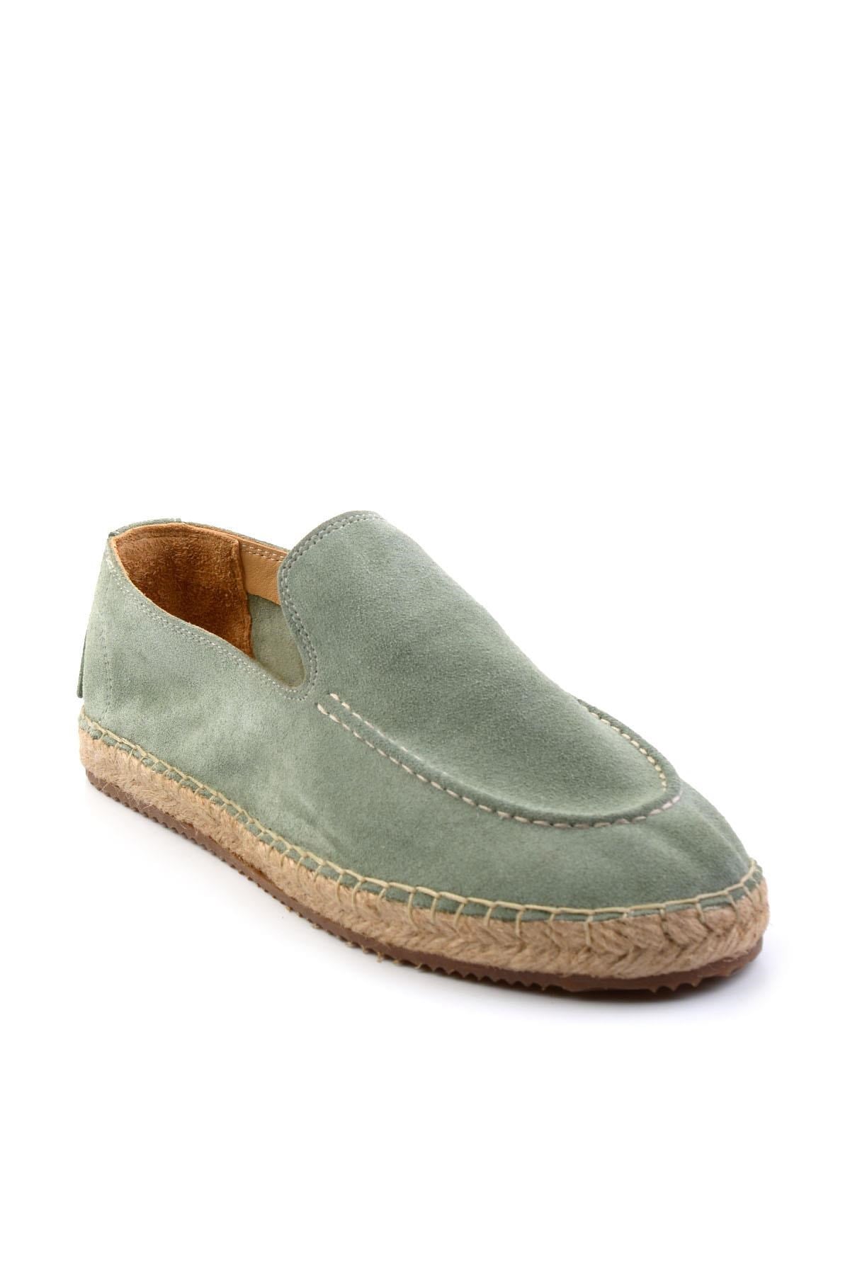 Yeşil Hakiki Deri Erkek Espadril E01558000102