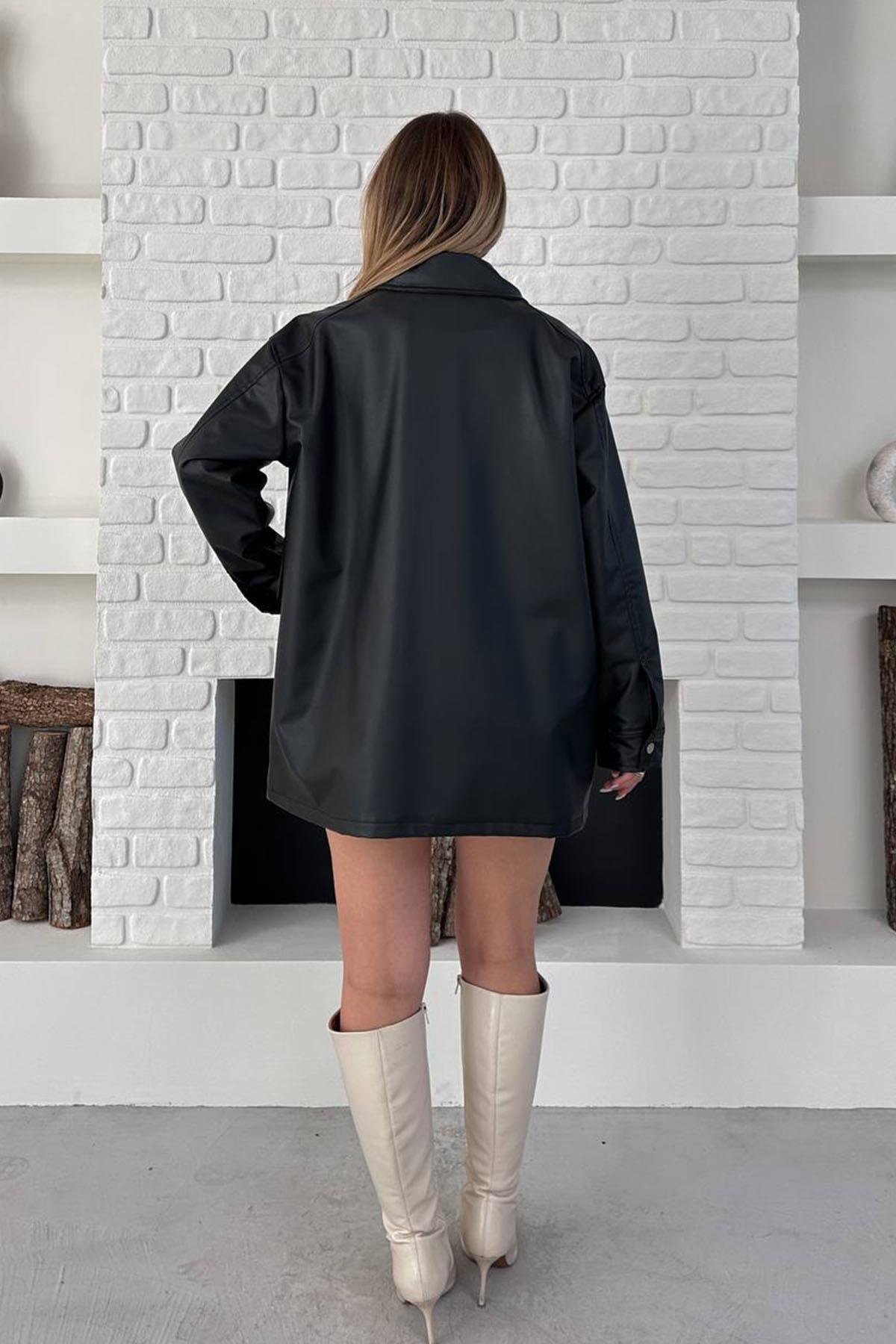  DERİ MONT SİYAHHM1324