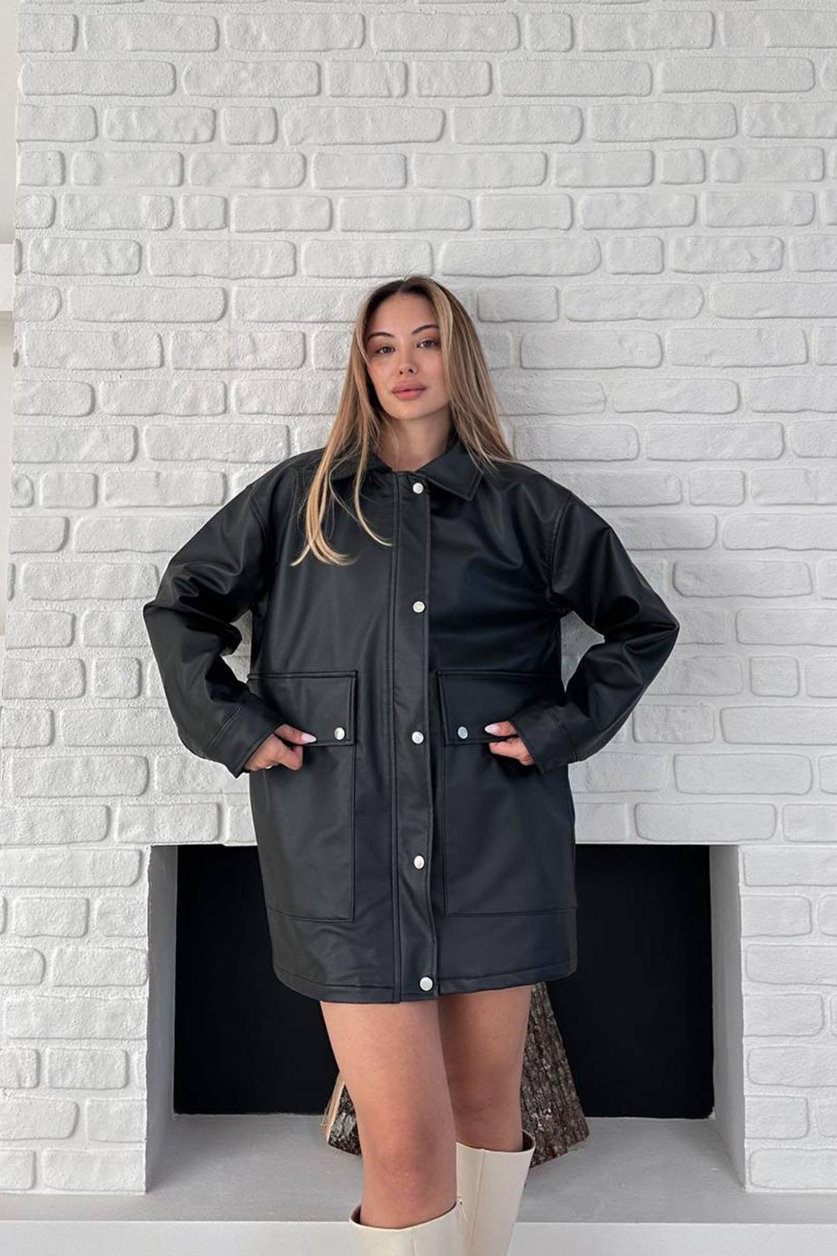  DERİ MONT SİYAHHM1324