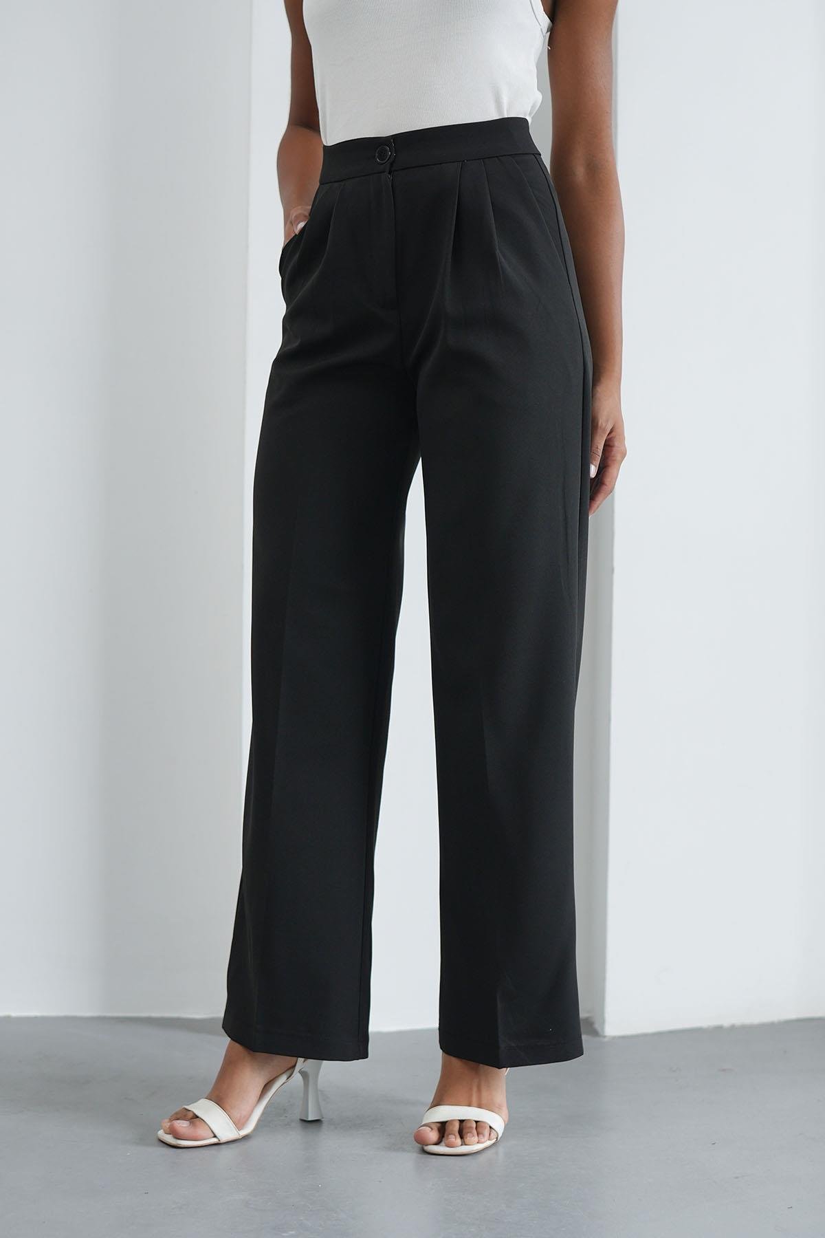  Palazzo Siyah PantolonHM1335