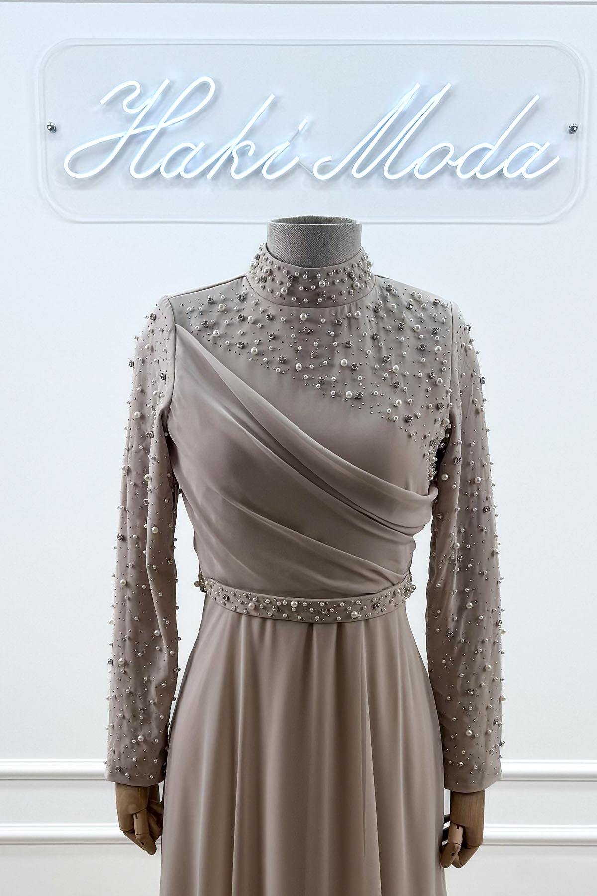 Ahenk Vizon Şifon Tesettür AbiyeLP6328