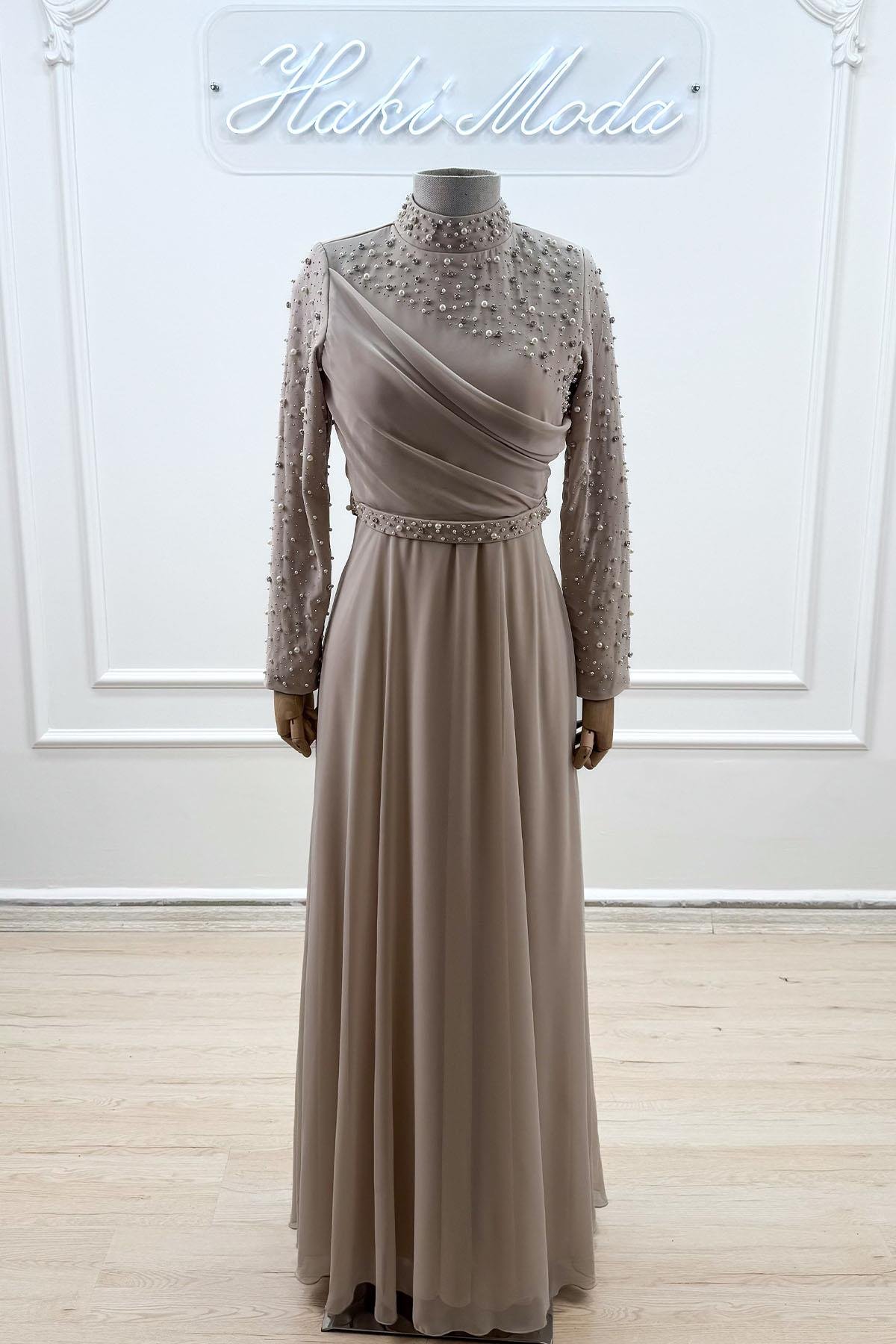 Ahenk Vizon Şifon Tesettür AbiyeLP6328