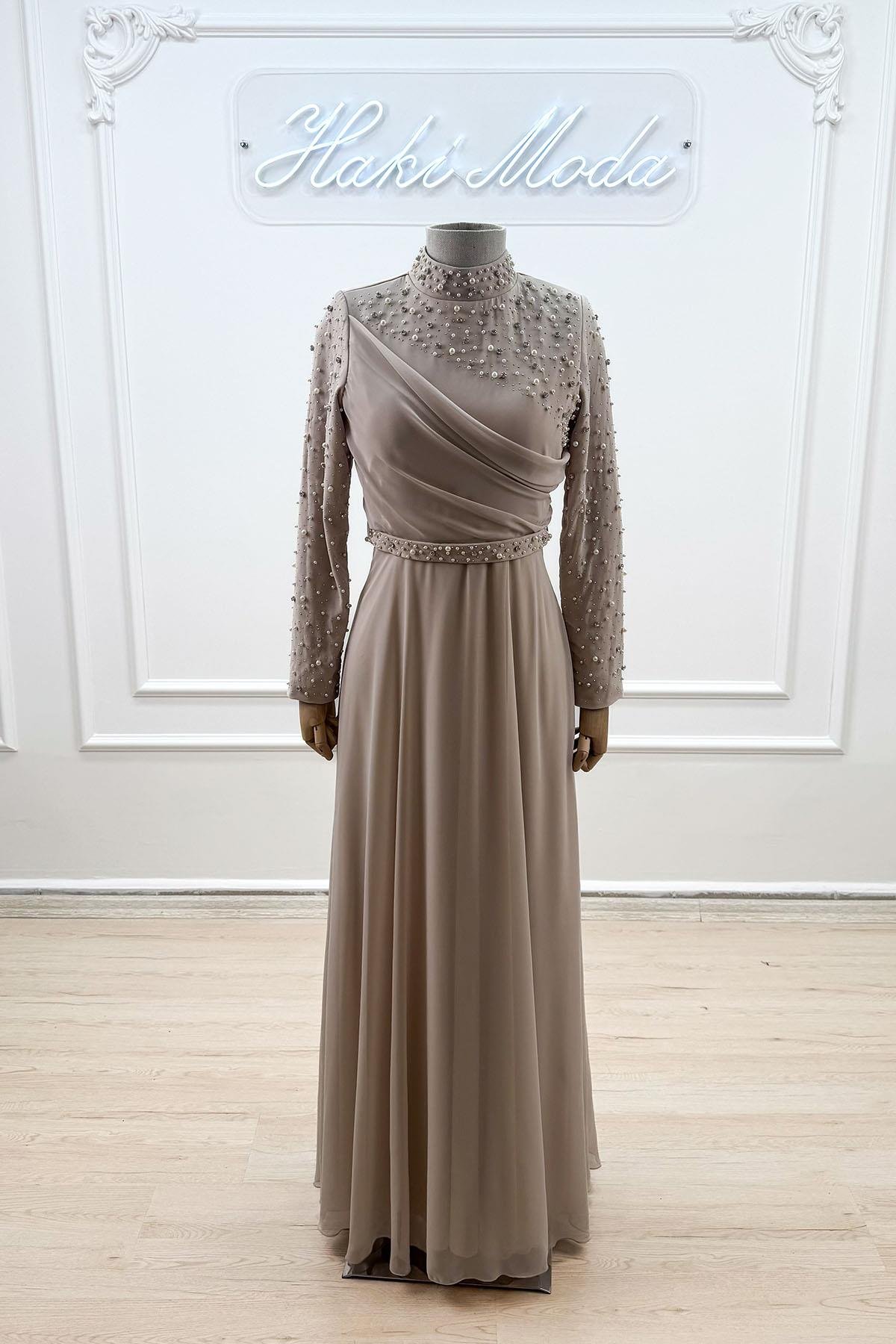 Ahenk Vizon Şifon Tesettür AbiyeLP6328