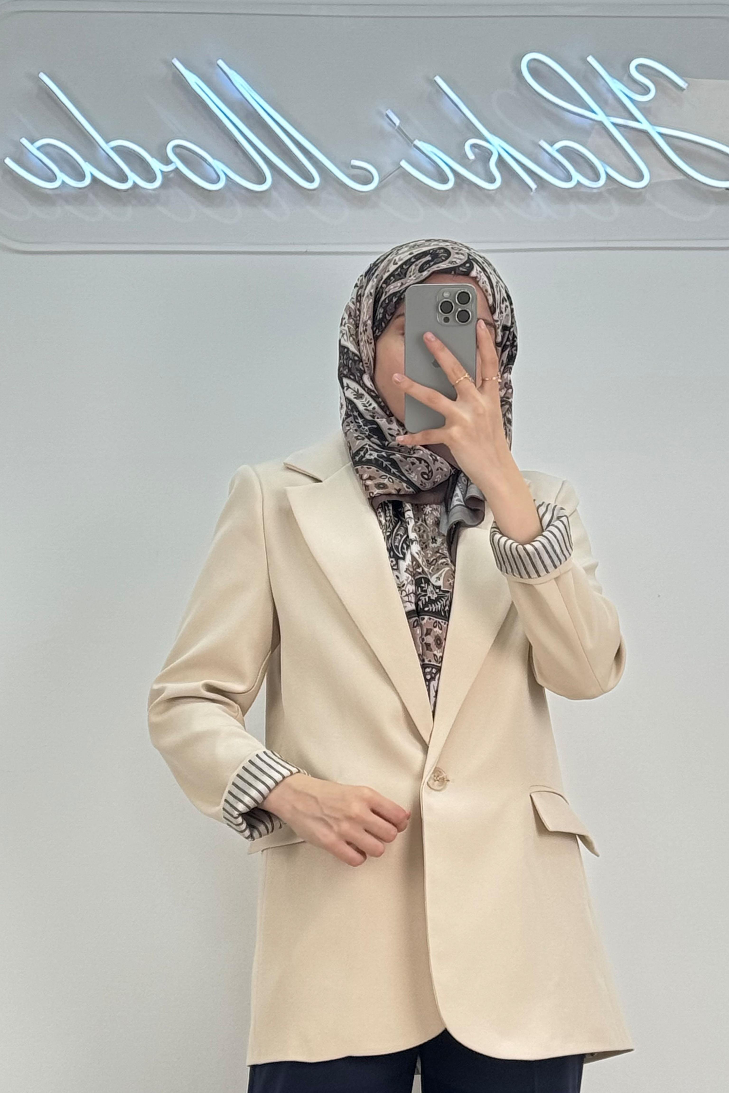 Astarı Çizgili Taş CeketHM1323