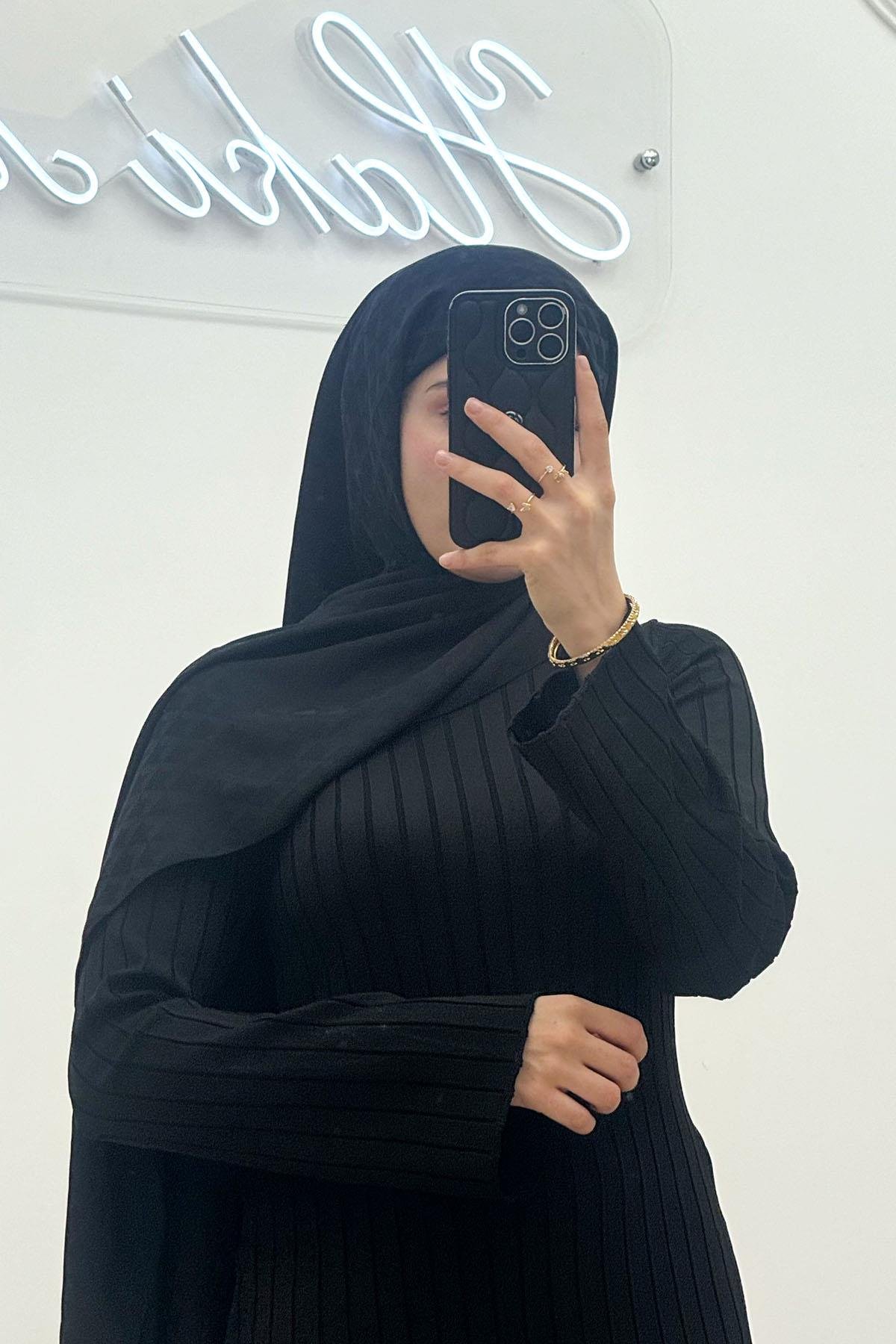 Bisiklet Yaka Siyah Triko ElbiseHM3130