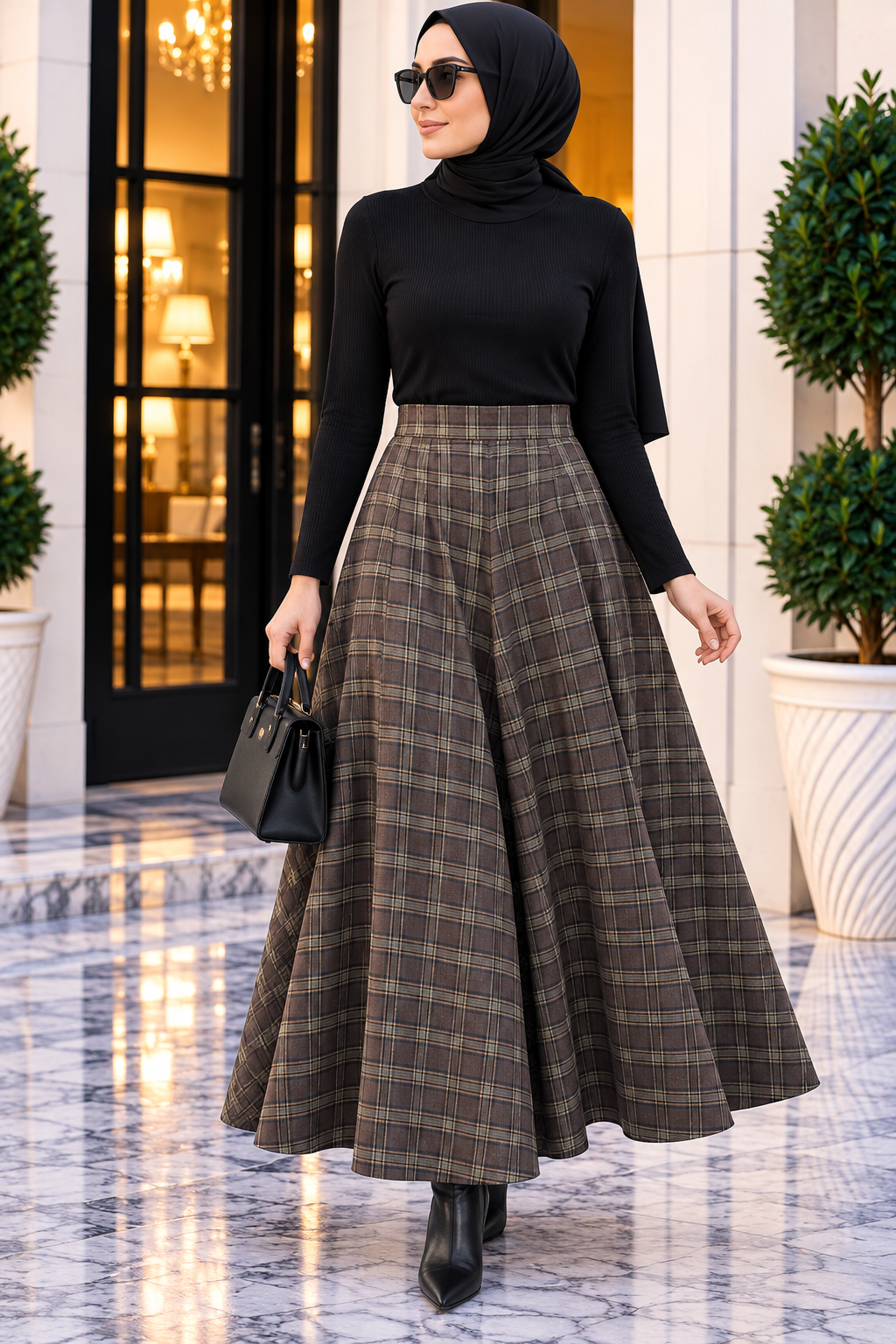 Hakimoda Kadın Ekose Haki EtekMN1179