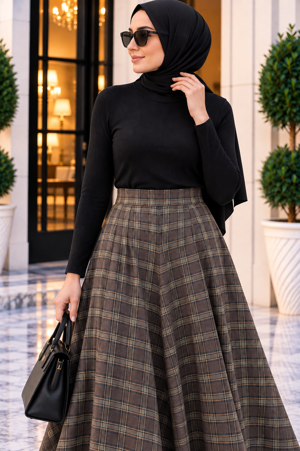 Hakimoda Kadın Ekose Haki EtekMN1179