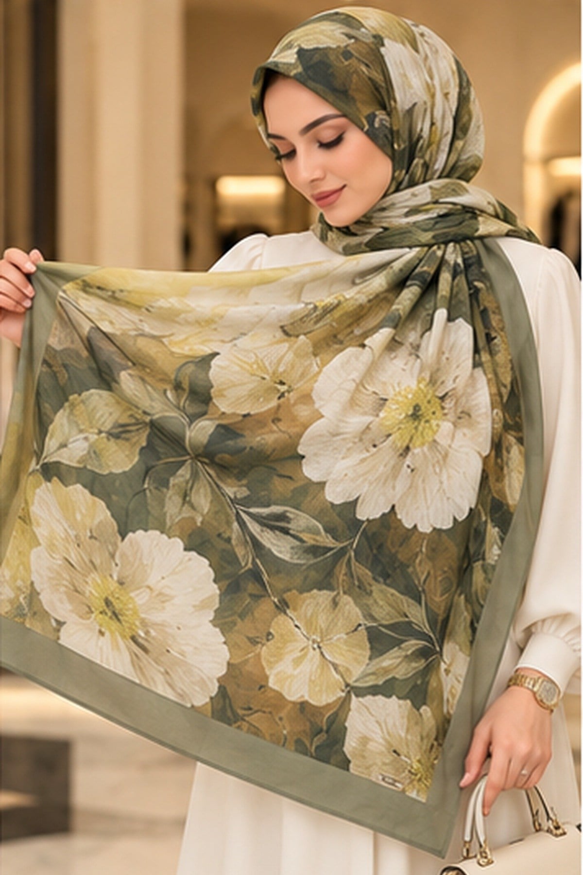 Hakimoda Kadın Haki Bambu ŞalHM044