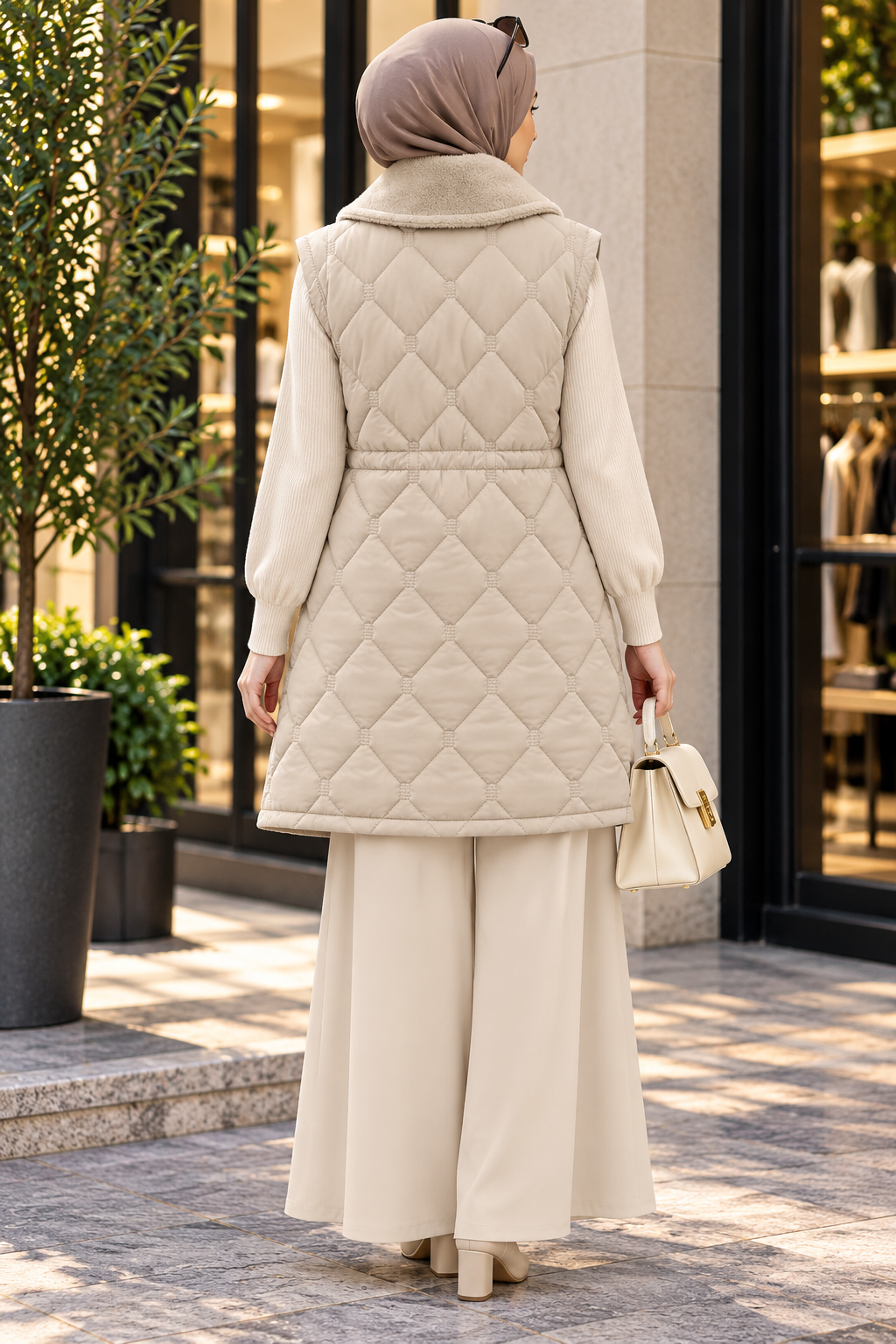 Hakimoda Kadın Kaşe Detay BejYelekLS5922