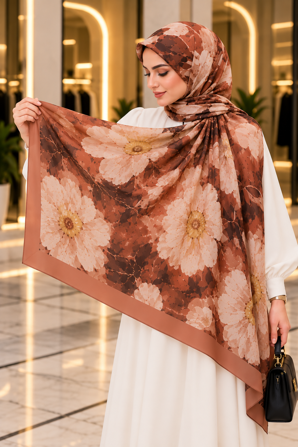 Hakimoda Kadın Kiremit Bambu ŞalHM044