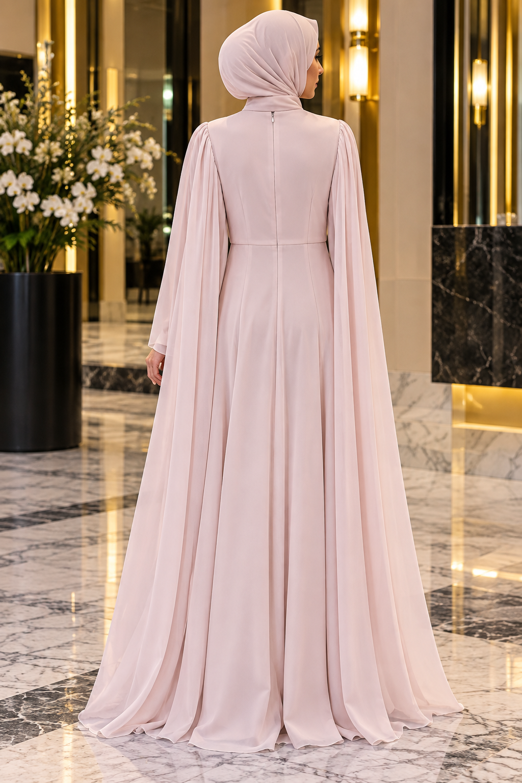 Hakimoda Kadın Lana Adriana Pudra AbiyeLP8045