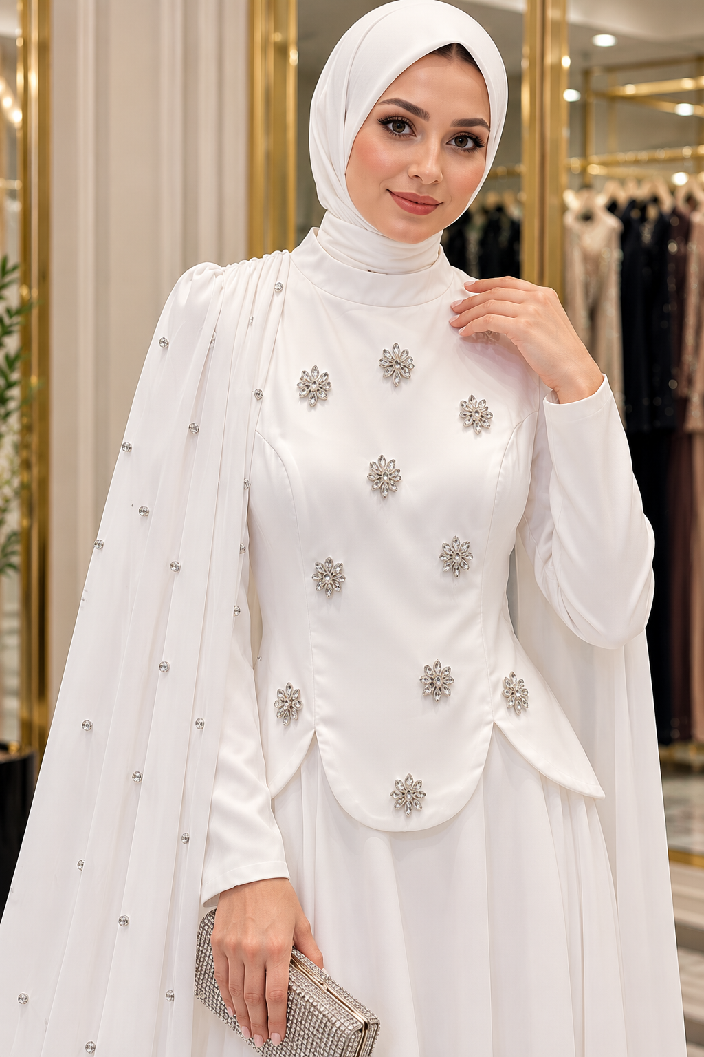Hakimoda Kadın Lidya Adriana Ekru AbiyeLP6395