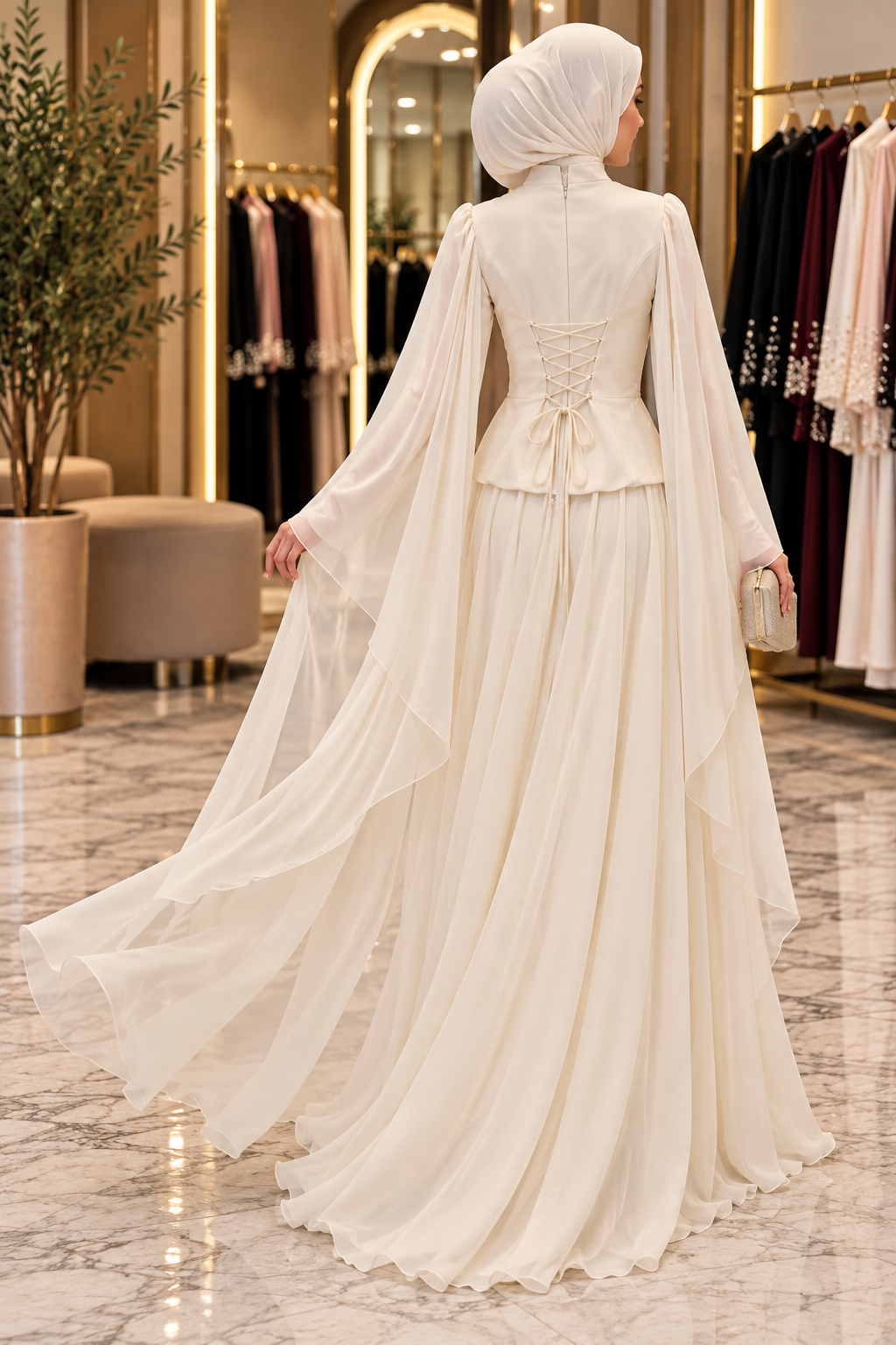 Hakimoda Kadın Mirabel Adriana Vanilya AbiyeLP8036