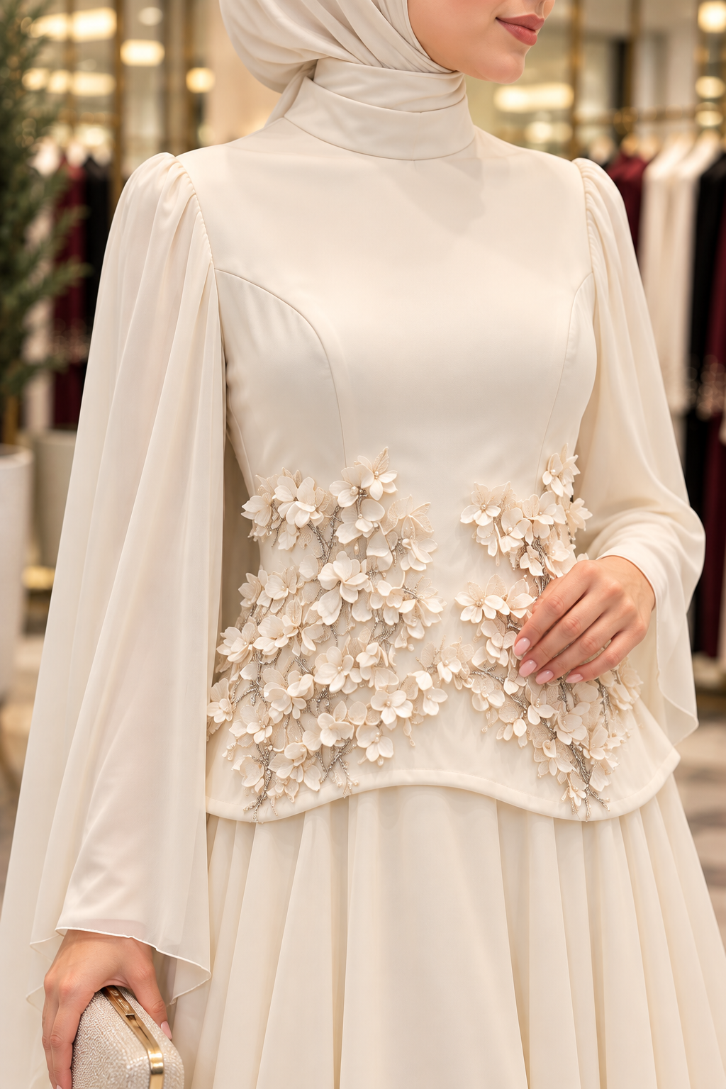 Hakimoda Kadın Mirabel Adriana Vanilya AbiyeLP8036