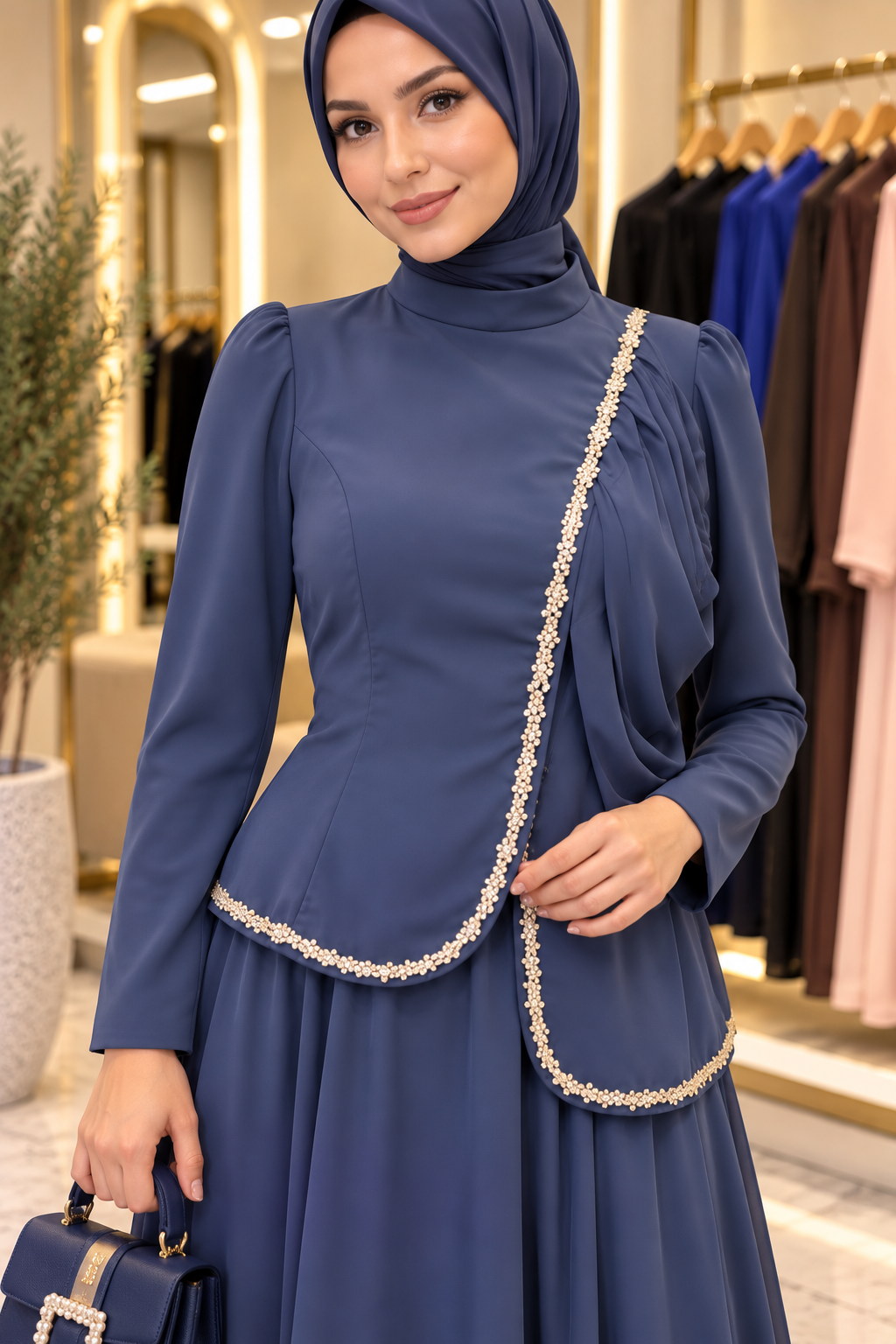 Hakimoda Kadın Miraya Adriana Siyah AbiyeLP8017