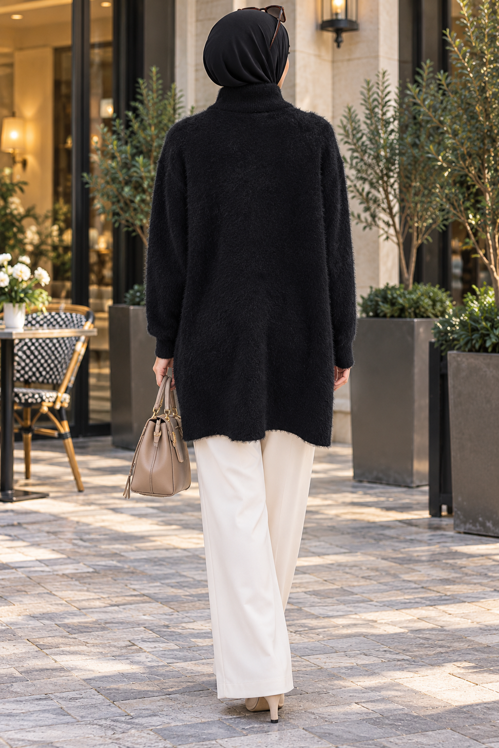 Hakimoda Kadın Peluş Siyah Hırka(MC30241)