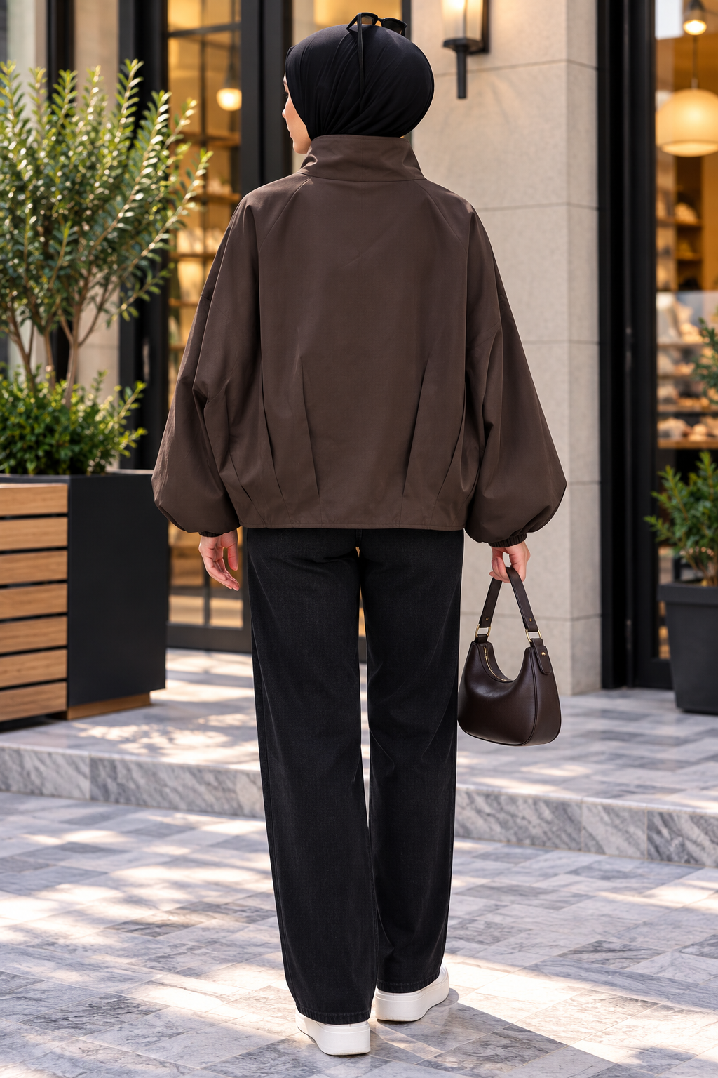 Hakimoda Kadın Pile Detay Kahve TrençkotHN51103