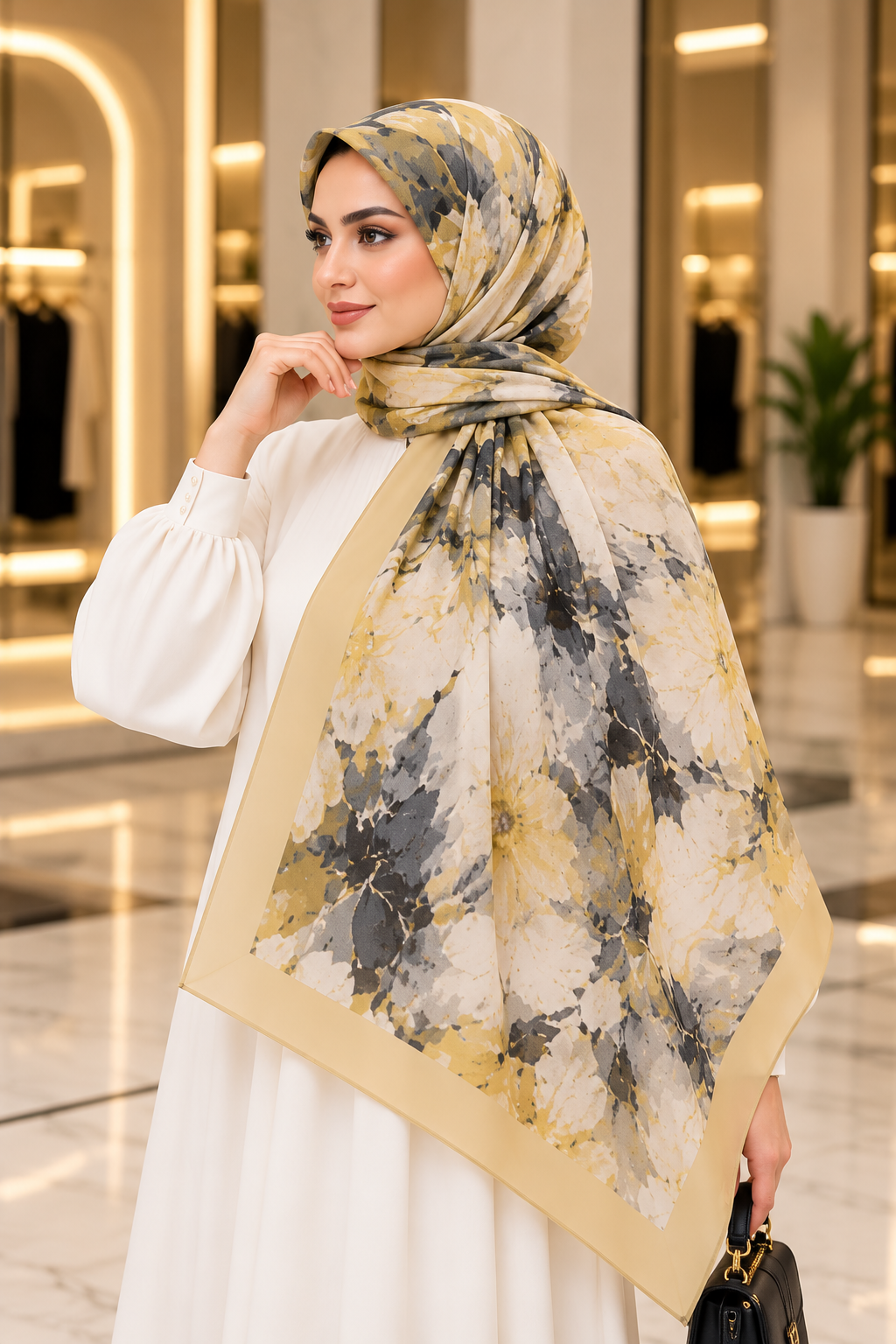 Hakimoda Kadın Sarı Bambu ŞalHM044