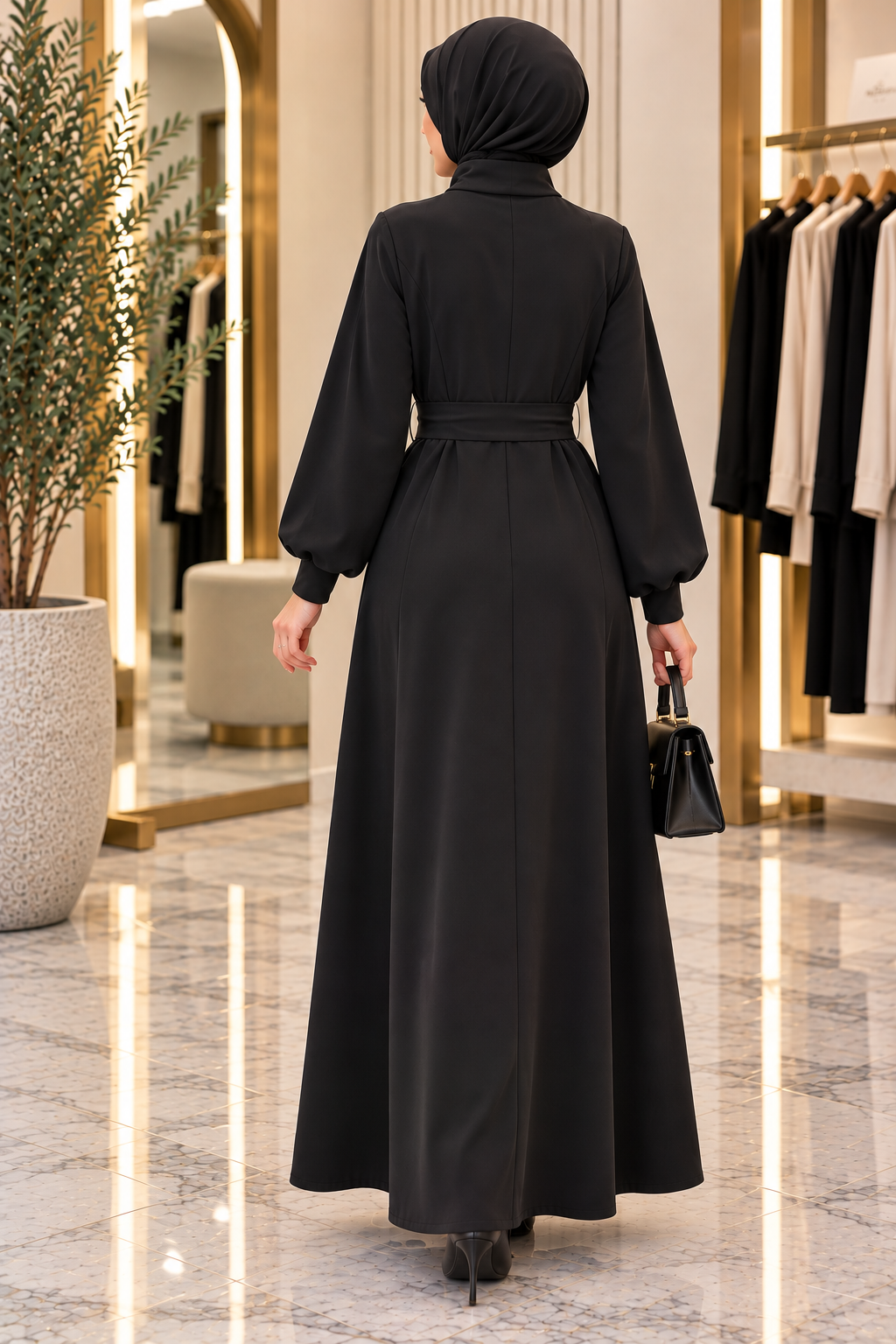 Hakimoda Kadın Scuba Siyah ElbiseLN2907