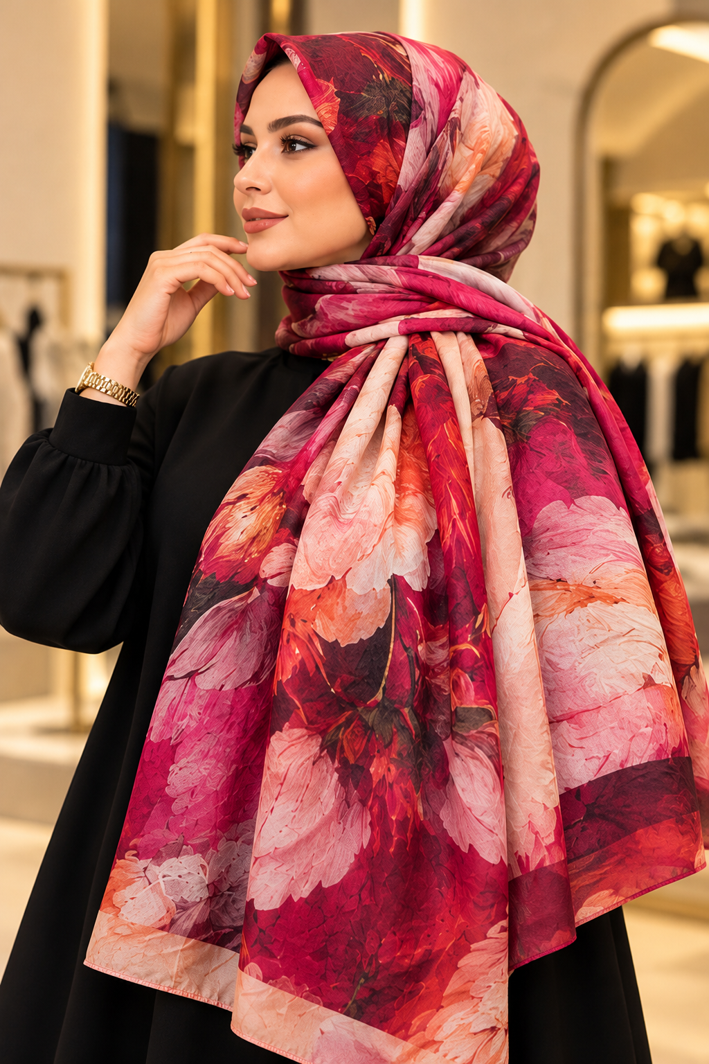 Hakimoda Kadın Somon Bambu ŞalHM044