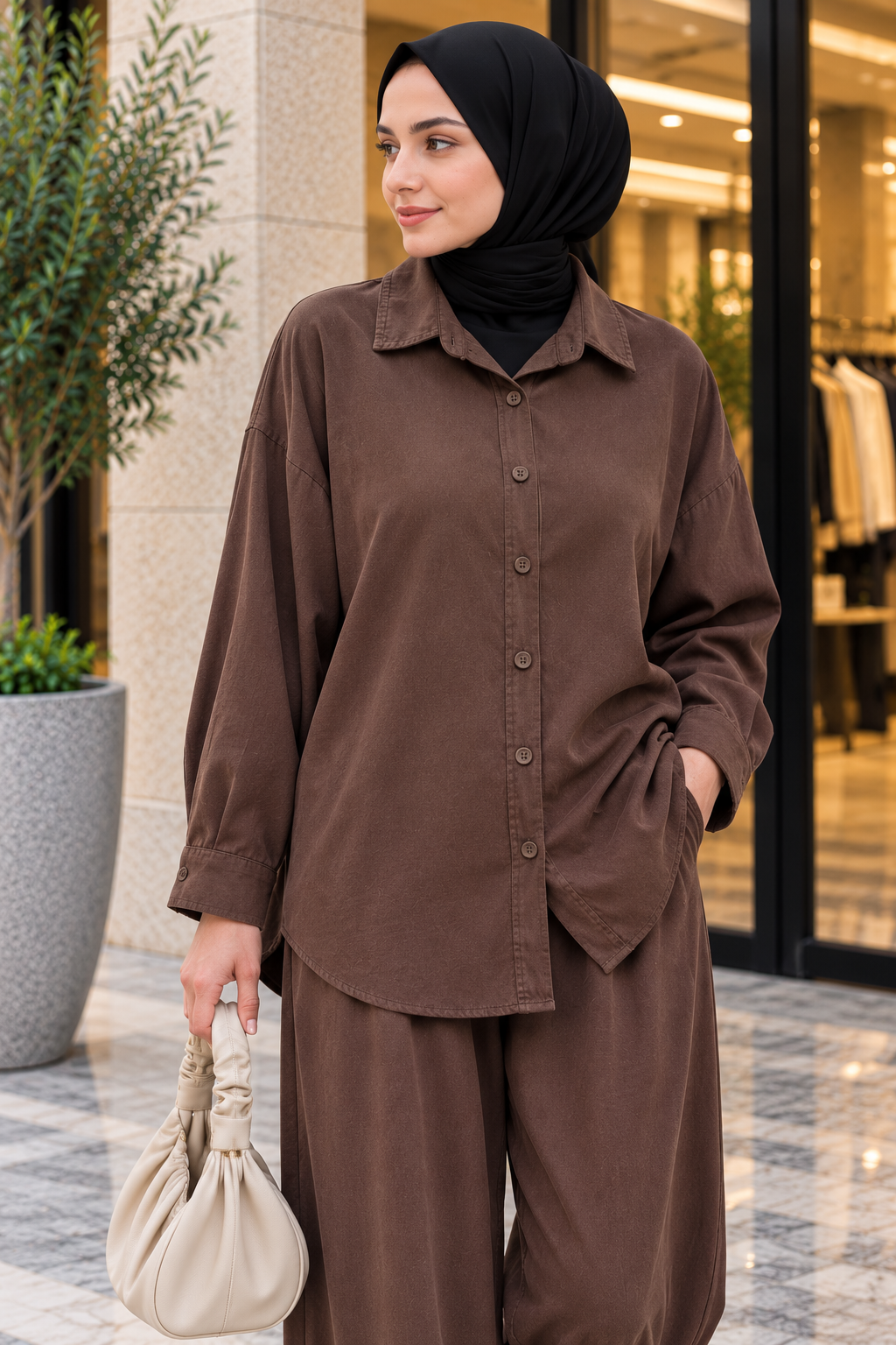 Hakimoda Kadın Tensel Kahve TakımMG7415