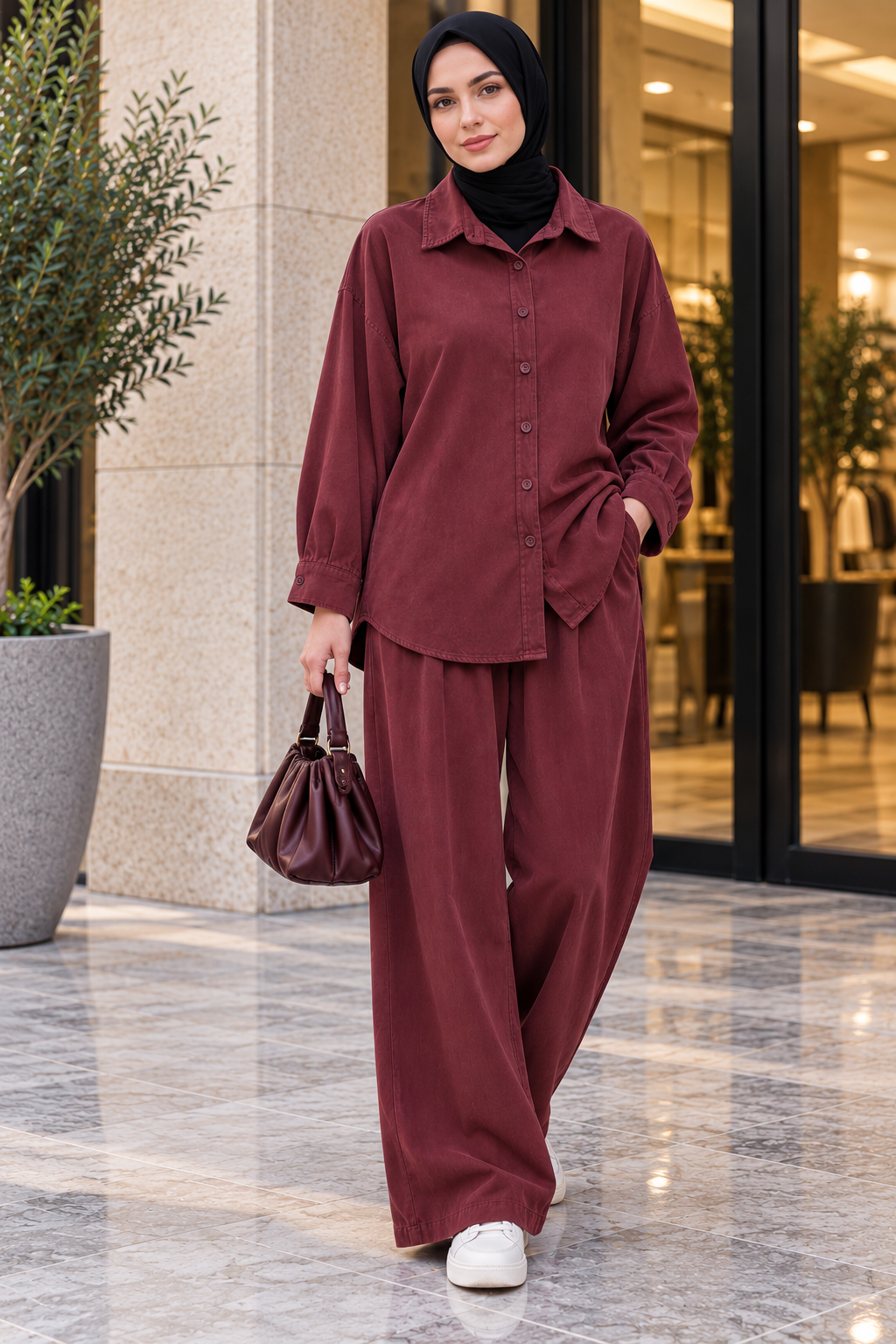 Hakimoda Kadın Tensel Mürdüm TakımMG7415