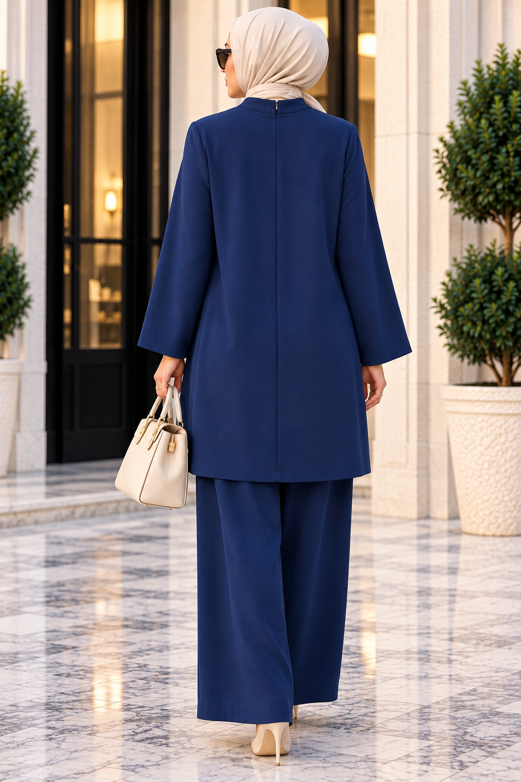 Hakimoda Kadın Toka Detaylı Saks Mavisi TakımLS5944
