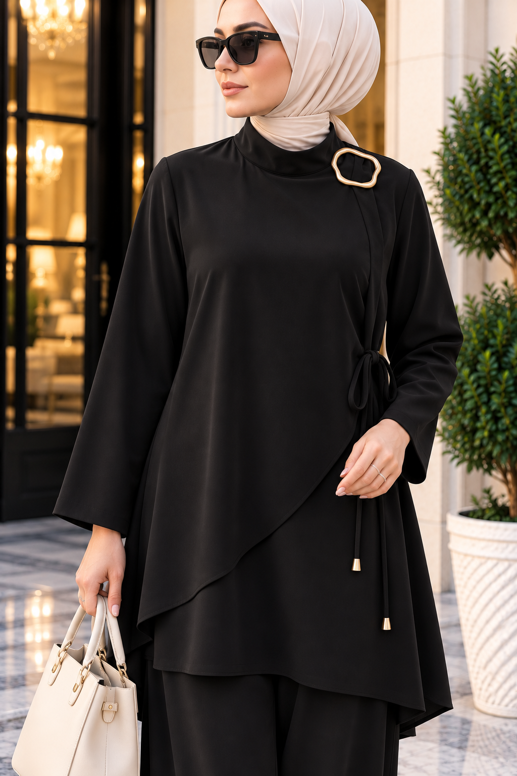 Hakimoda Kadın Toka Detaylı Siyah TakımLS5944