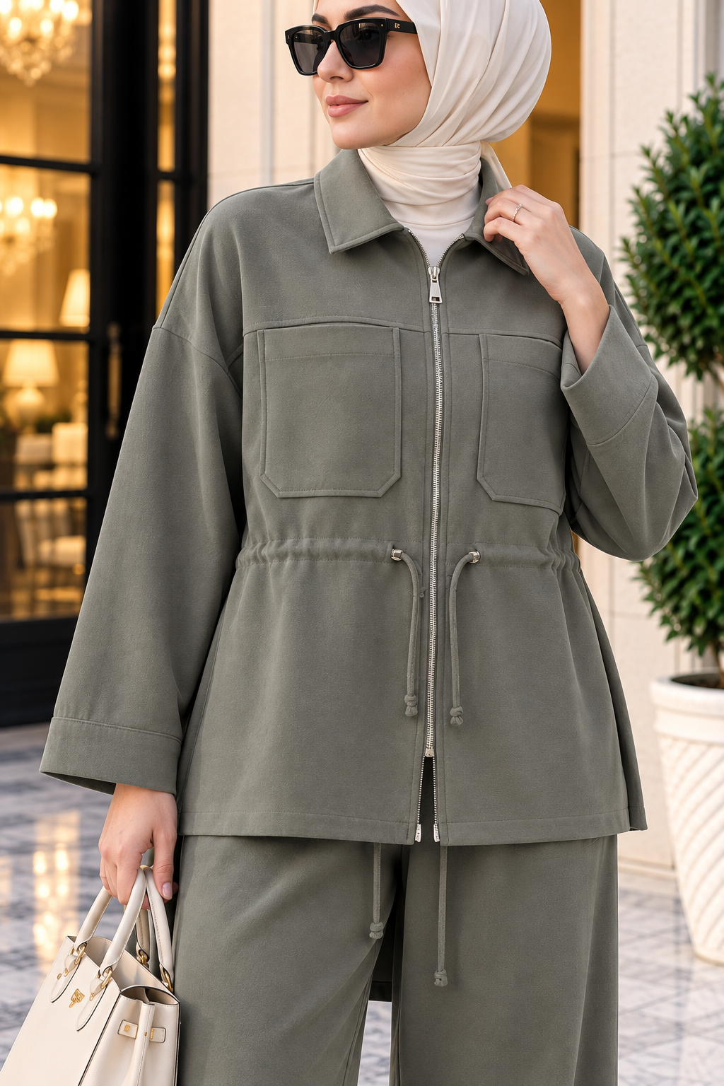 Hakimoda Kadın Yarasa Kol Haki TakımEF9095