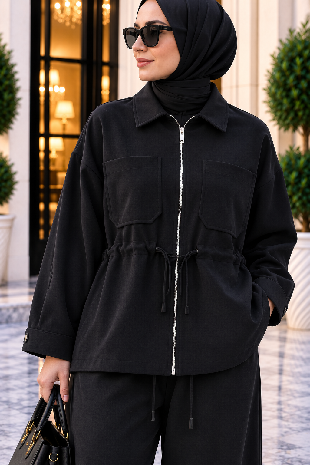 Hakimoda Kadın Yarasa Kol Siyah TakımEF9095