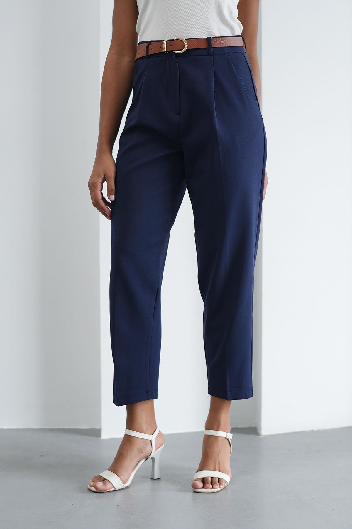 Kemerli Klasik Lacivert PantolonHM1330