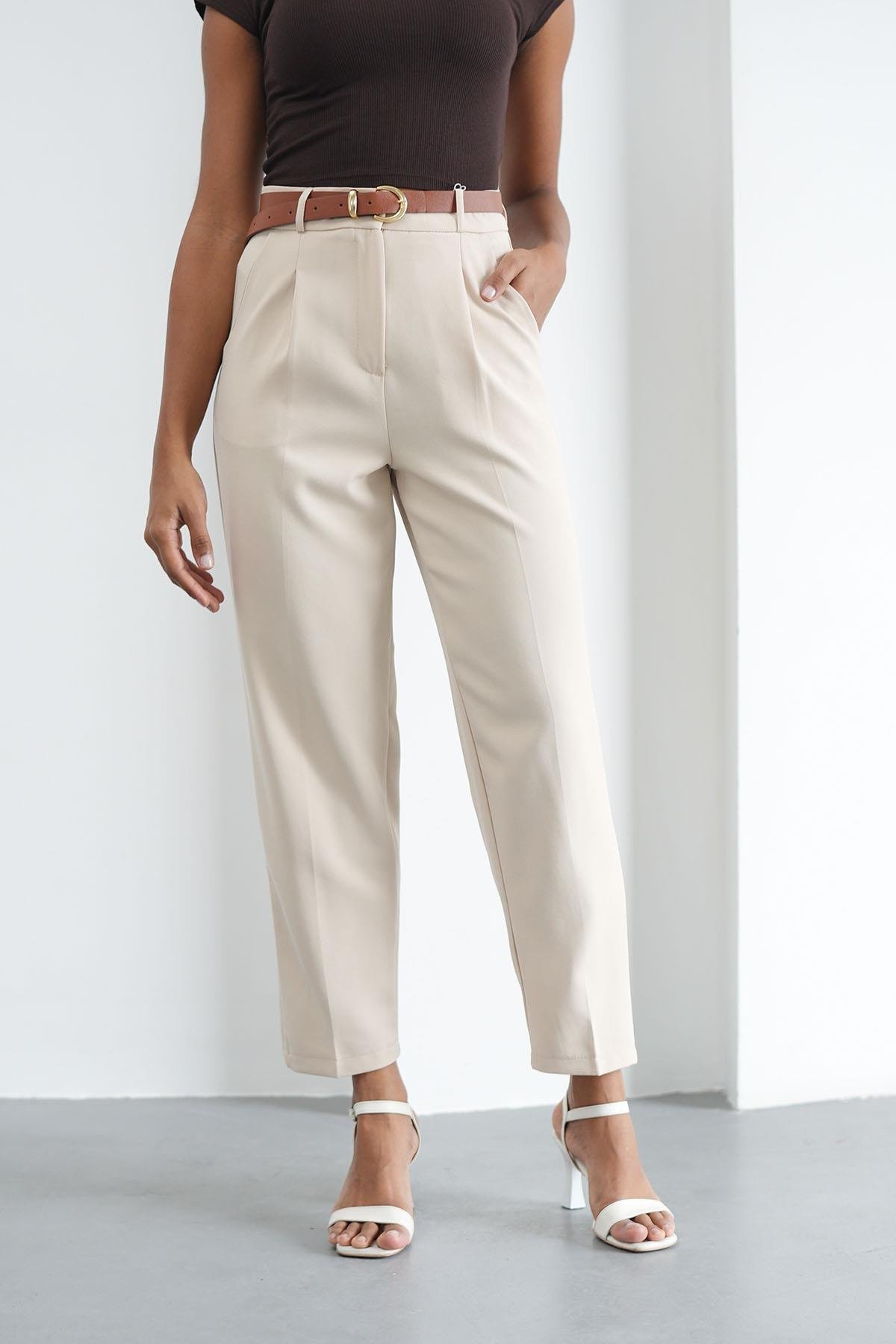 Kemerli Klasik Taş PantolonHM1330